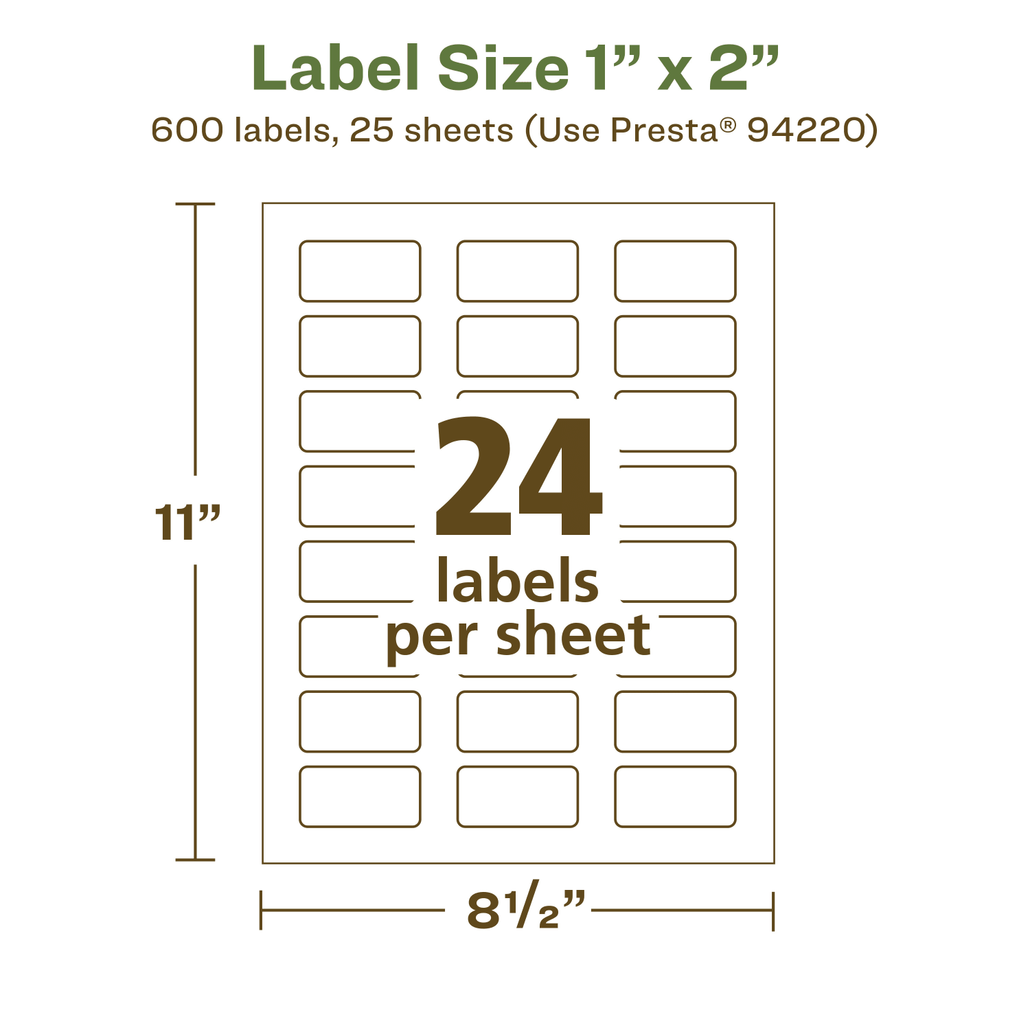 Avery Recycled Paper Labels, 94220-EWMP25, Rectangle, 1in x 2in, White, Pack Of 600 - Image 6