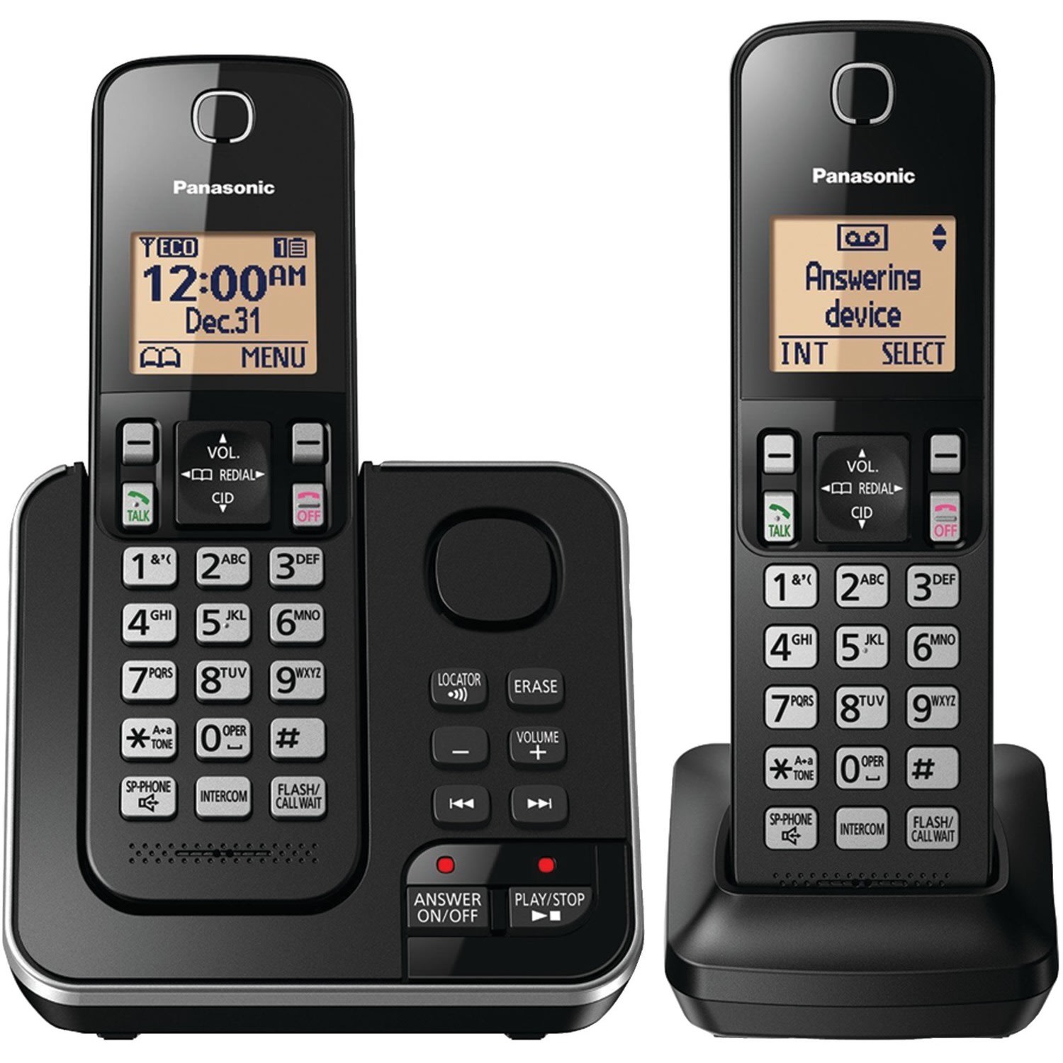 Panasonic DECT 6.0 Expandable Cordless Phone System With Answering Machine And 2 Handsets, KX-TGC362B - Image 4