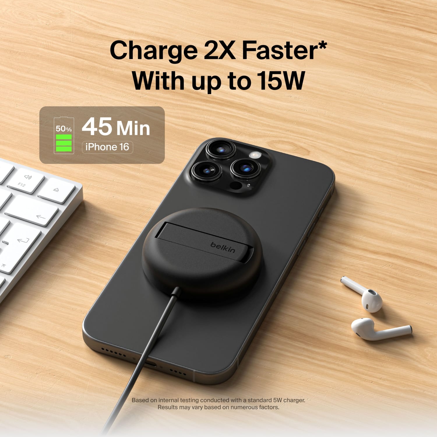 Belkin BoostCharge Pro Magnetic Wireless Charging Pad, Black, WIA011TTBK - Image 6