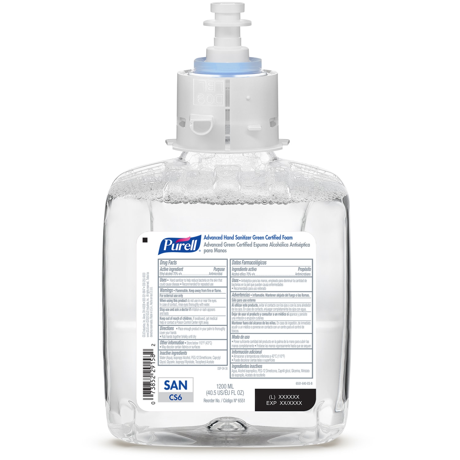 Purell Advanced Green Certified Foam Hand Sanitizer Refills For CS6 Touch-Free Hand Sanitizer Dispensers, Unscented, 40.6 Oz,, Case Of 2 Refills - Image 5