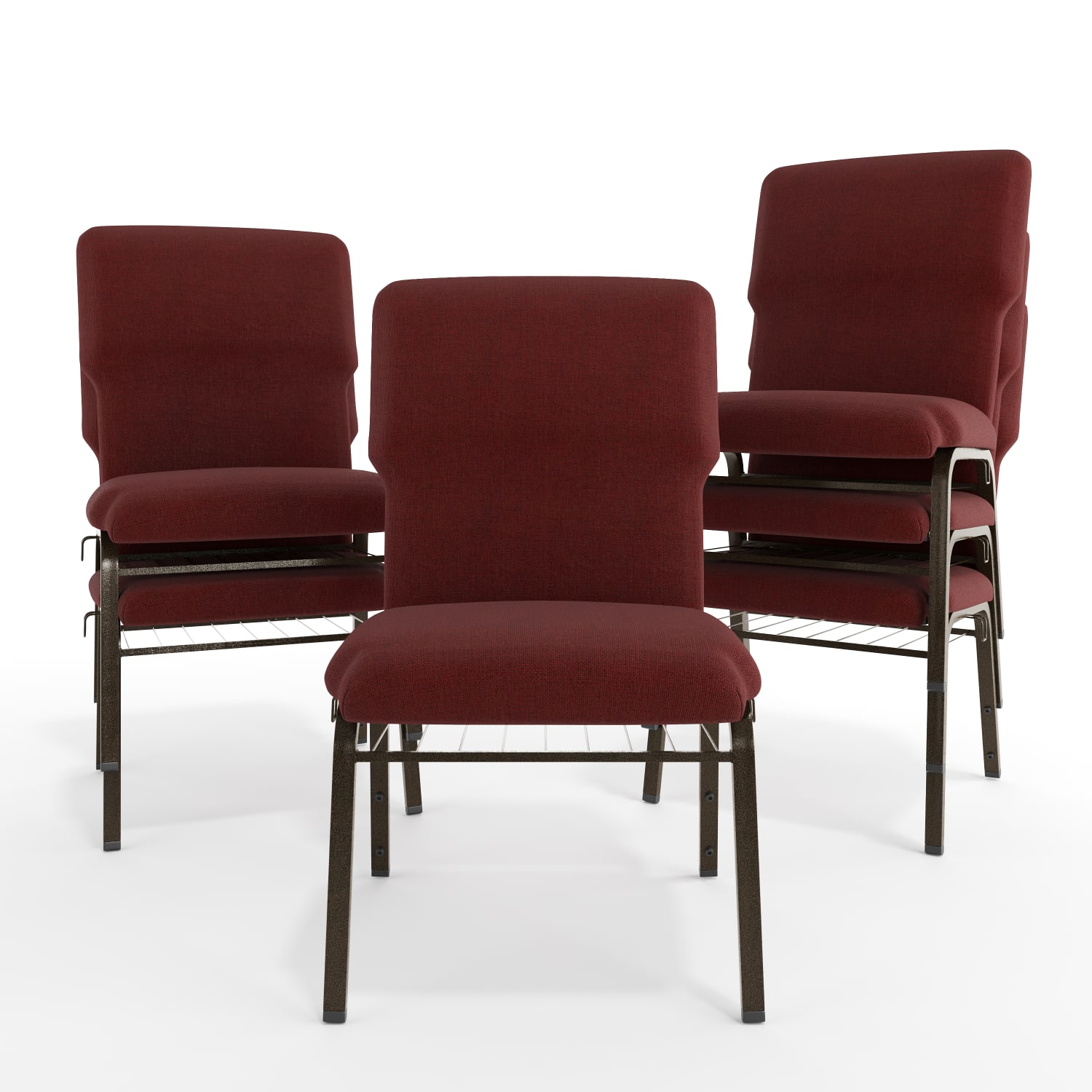 Flash Furniture Advantage Discount Church Chair, Maroon/Gold Vein - Image 12