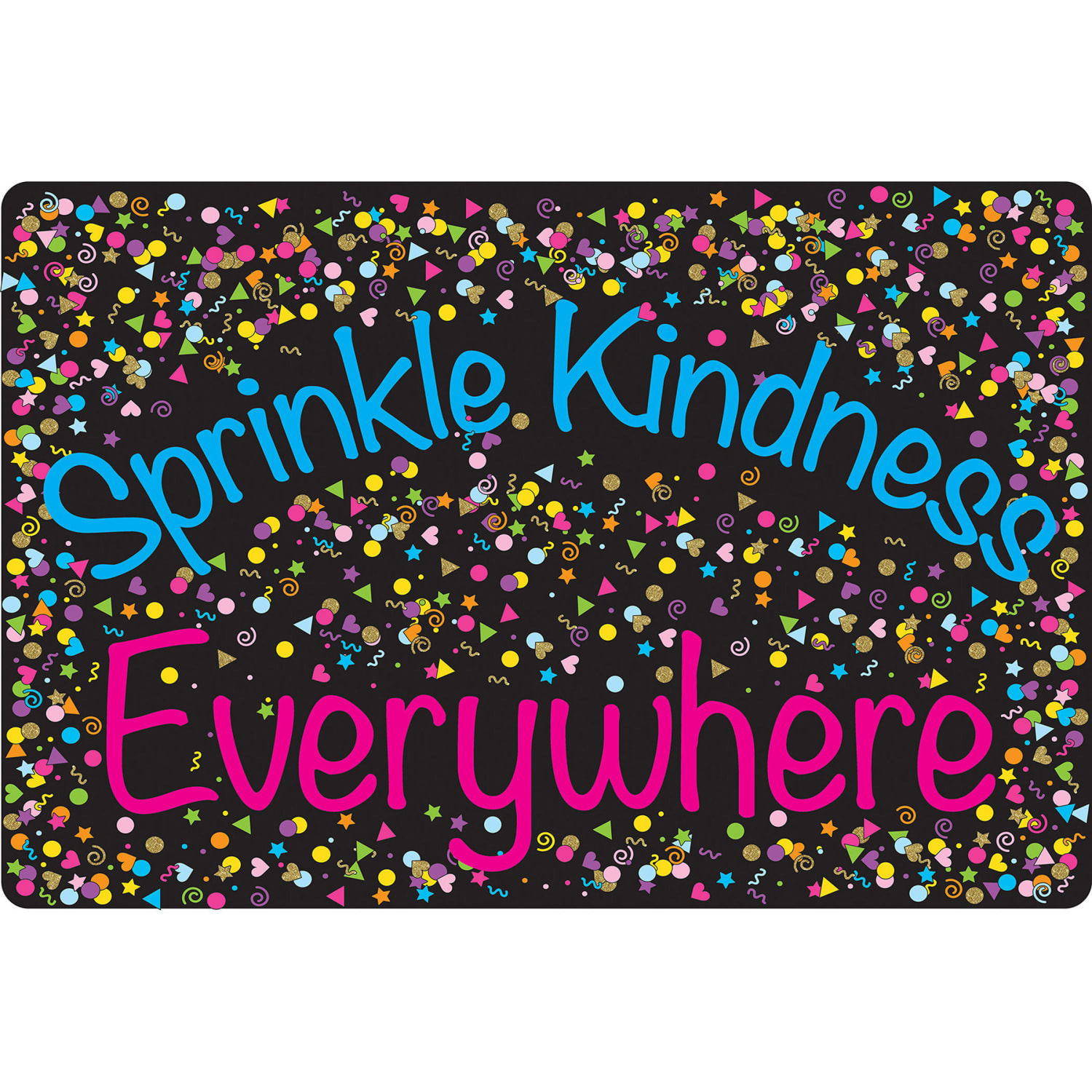 Ashley Smart Poly Welcome Mat With Slip Resistant Backing, 15.5in x 23.5in, Confetti, Sprinkle Kindness Everywhere, Pack Of 2 - Image 3