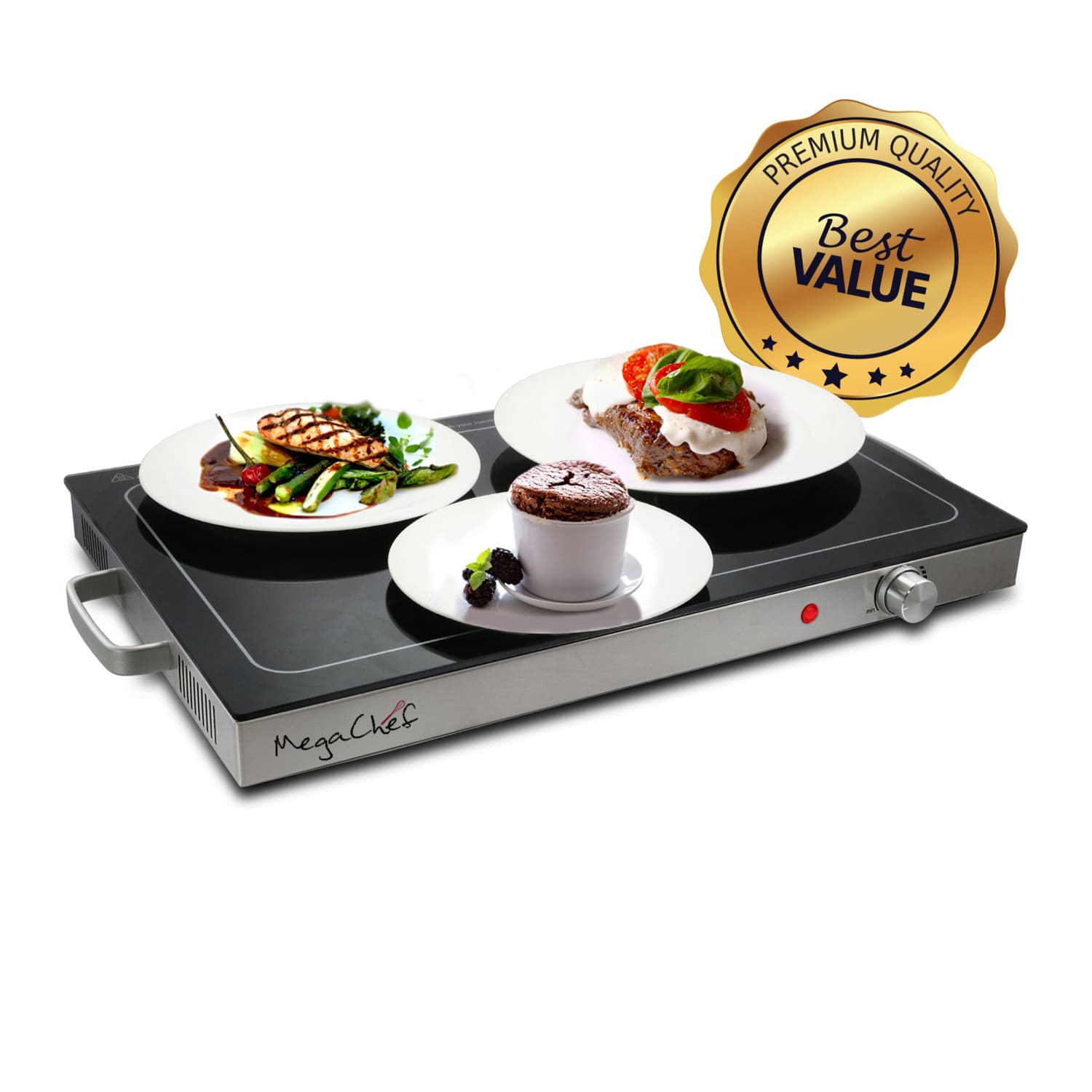 MegaChef Electric Warming Tray, 2-1/2inH x 14inW x 24inD, Black - Image 3