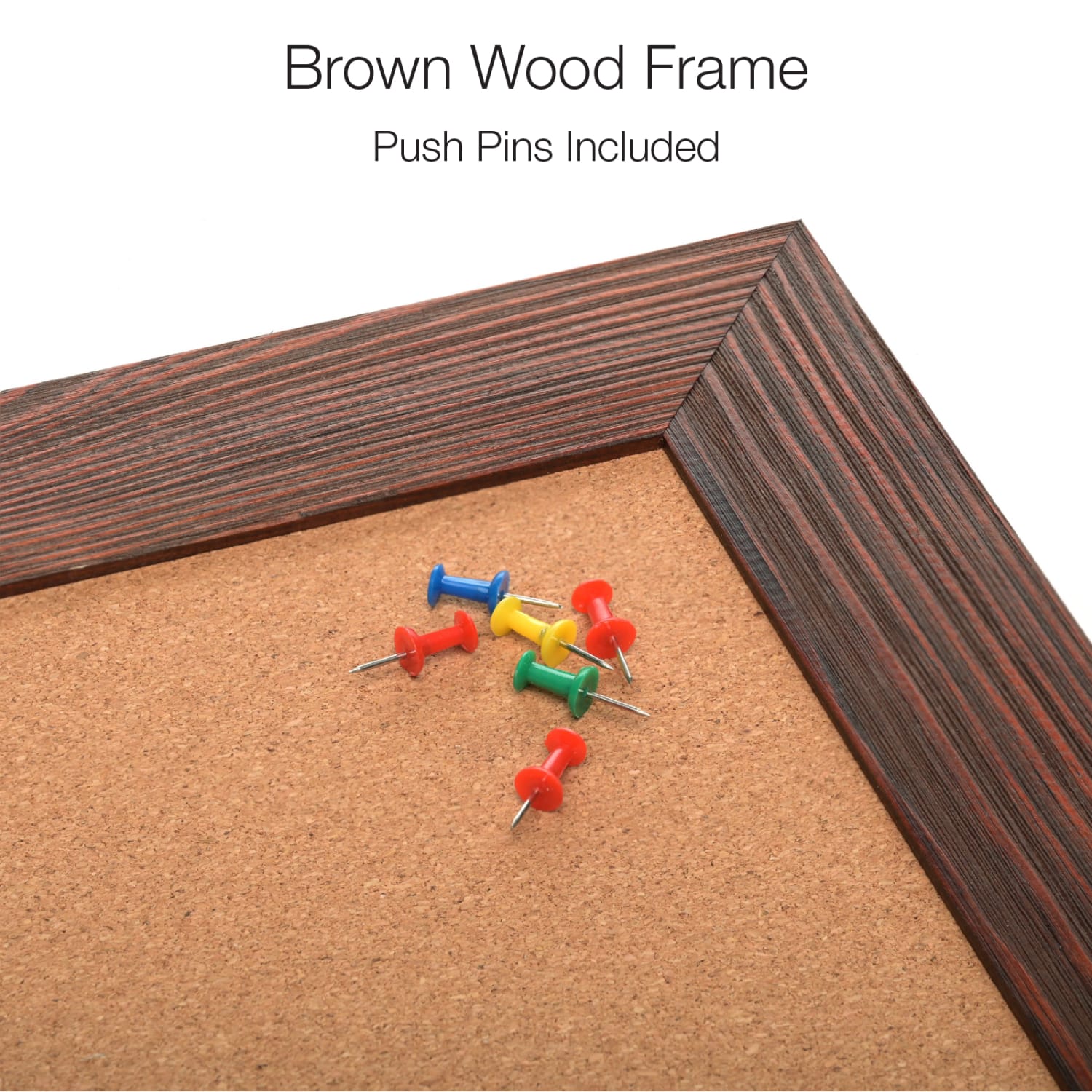Excello Global Products Cork Bulletin Board, 24in x 36in, Brown Wood Frame - Image 4