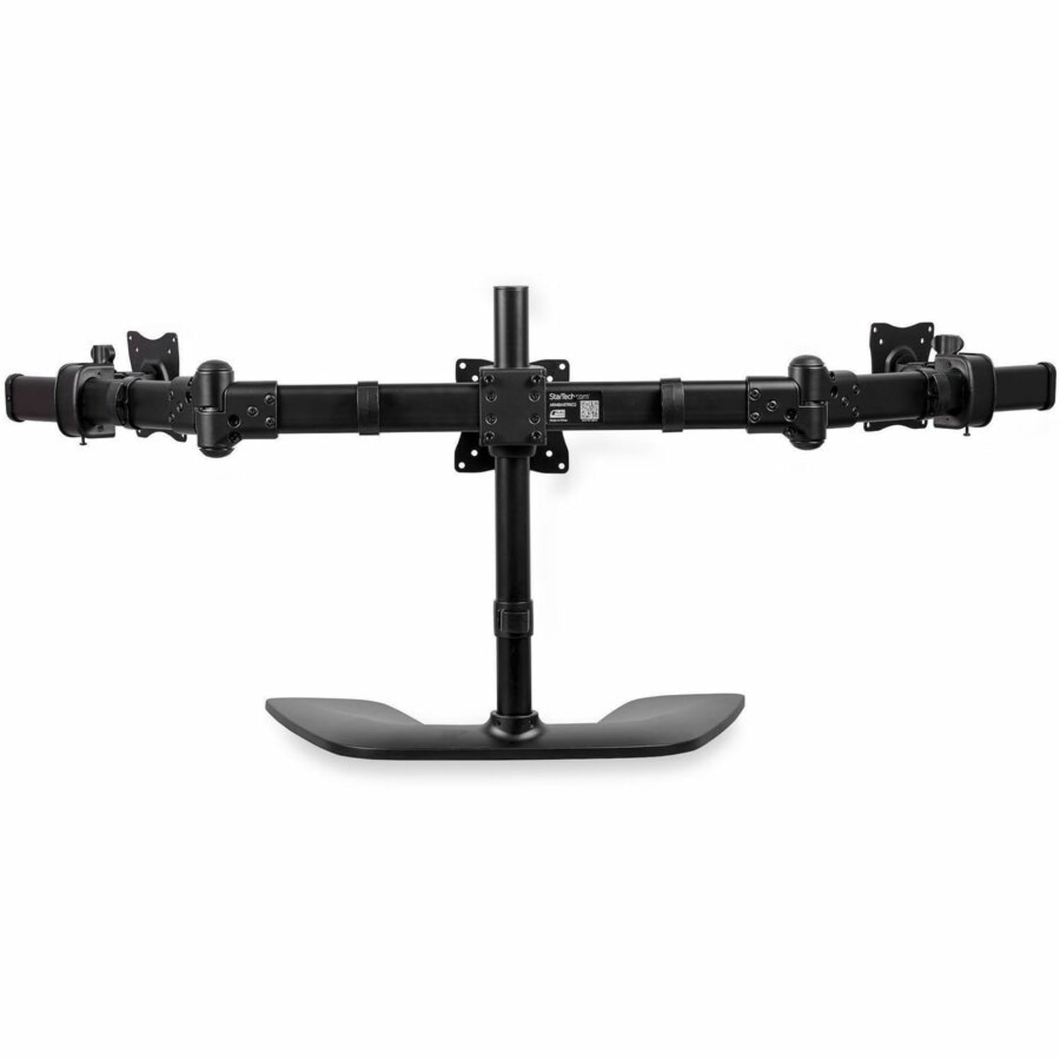 StarTech.com Triple Monitor Stand - Crossbar - Steel & Aluminum - For VESA Mount Monitors up to 27in - Computer Monitor Stand - 3 Monitor Arm - Up to 27in Screen Support - 52.80 lb Load Capacity - 18.2in Height x 11.8in Width - Desktop, Freestanding - Image 4