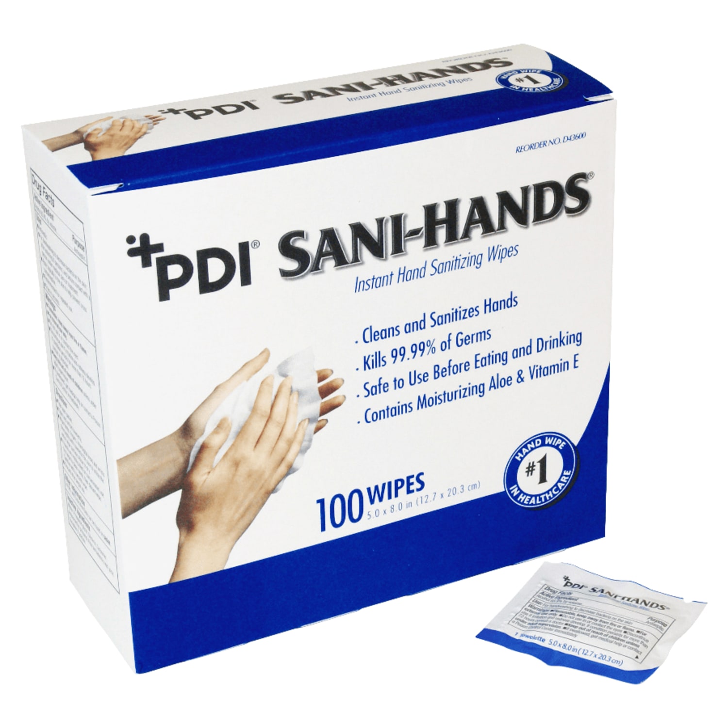 Unimed Sani-Dex Alcohol Wipes, 5in x 8in, Individually Wrapped, Box Of 100