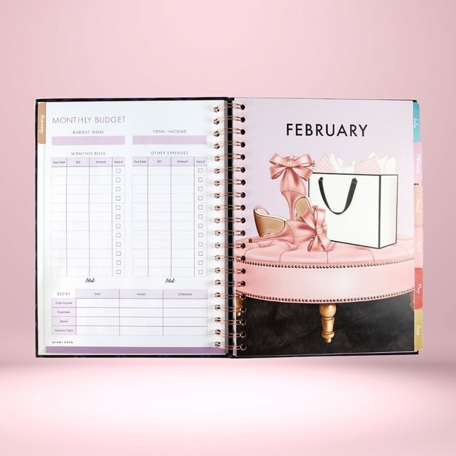 2025 Miami Posh, LLC My Posh Planner Monthly/Daily/Weekly Appointment Planner, 7in x 5in, Black, January To December - Image 3