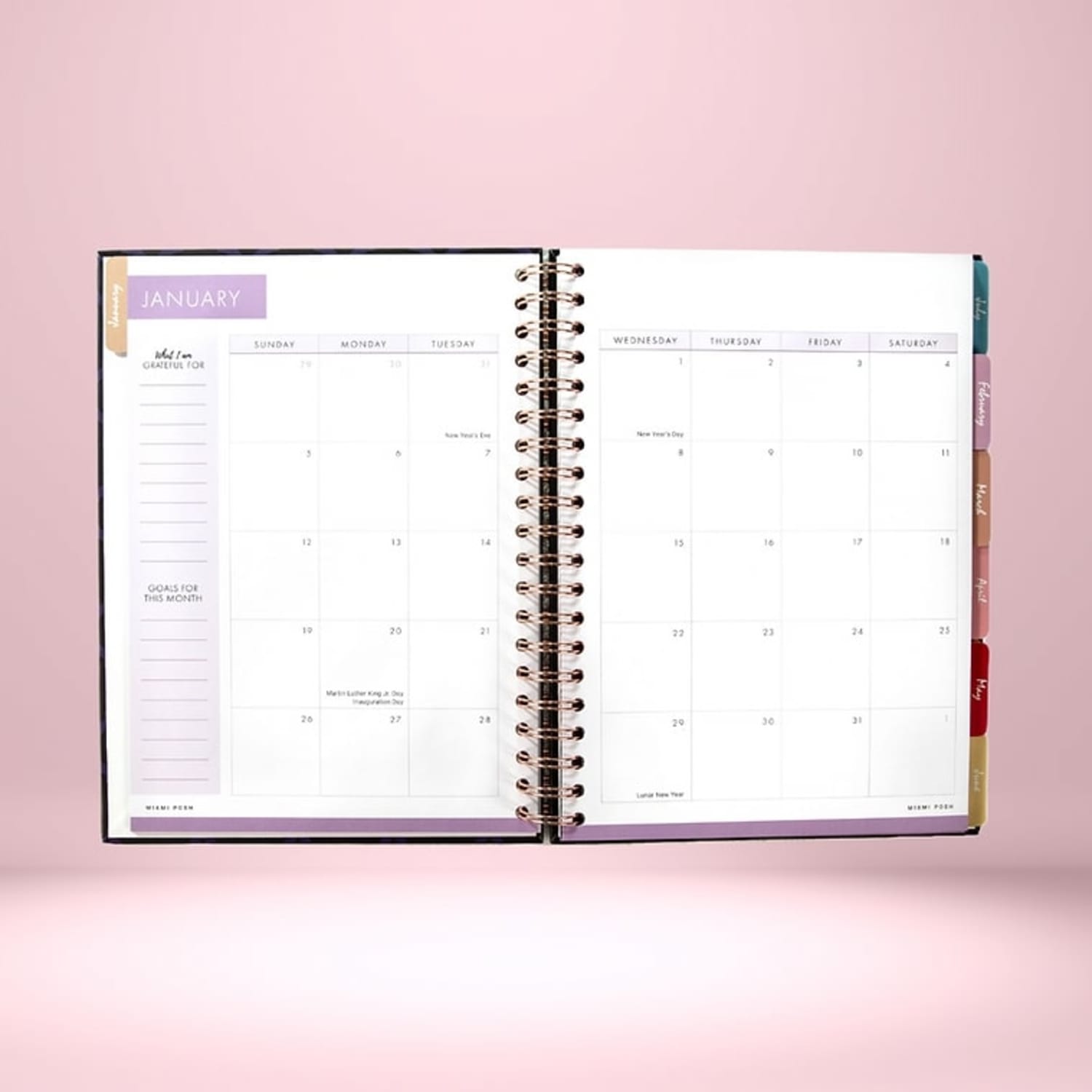 2025 Miami Posh, LLC My Posh Planner Monthly/Daily/Weekly Appointment Planner, 7in x 5in, Black, January To December - Image 5