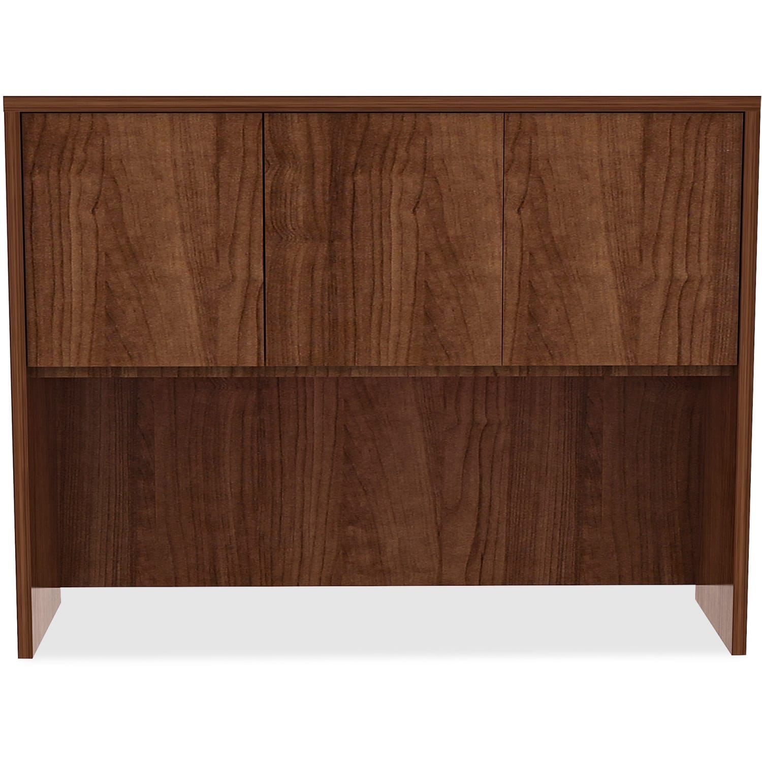 Lorell Essentials Hutch With Doors, 48inW, Walnut - Image 3