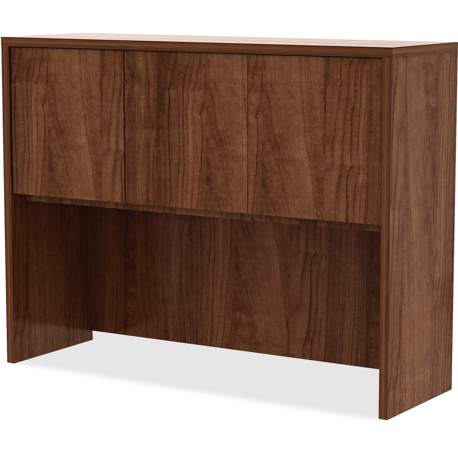 Lorell Essentials Hutch With Doors, 48inW, Walnut - Image 4