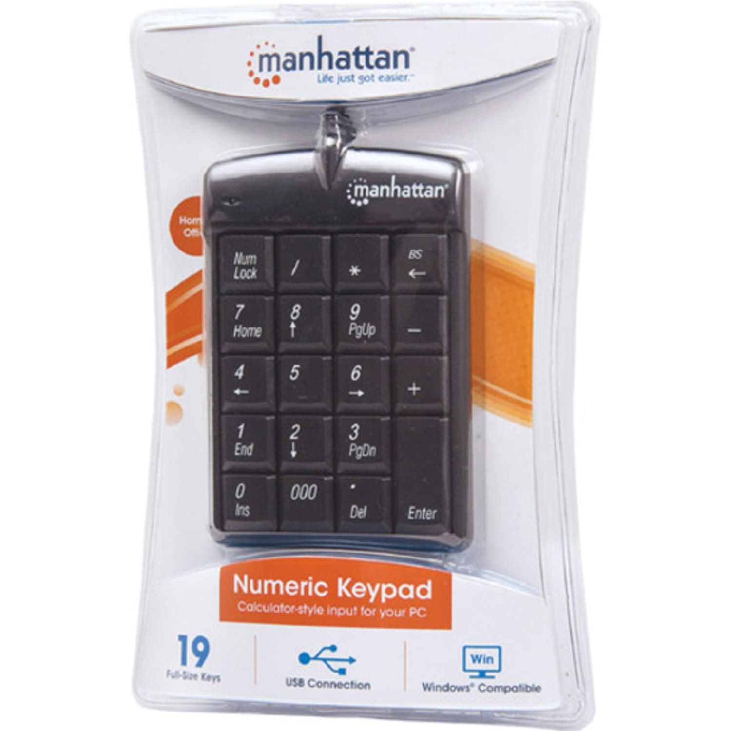 Manhattan 19-Key Wired Numeric Keypad, Black, 176354 - Image 6