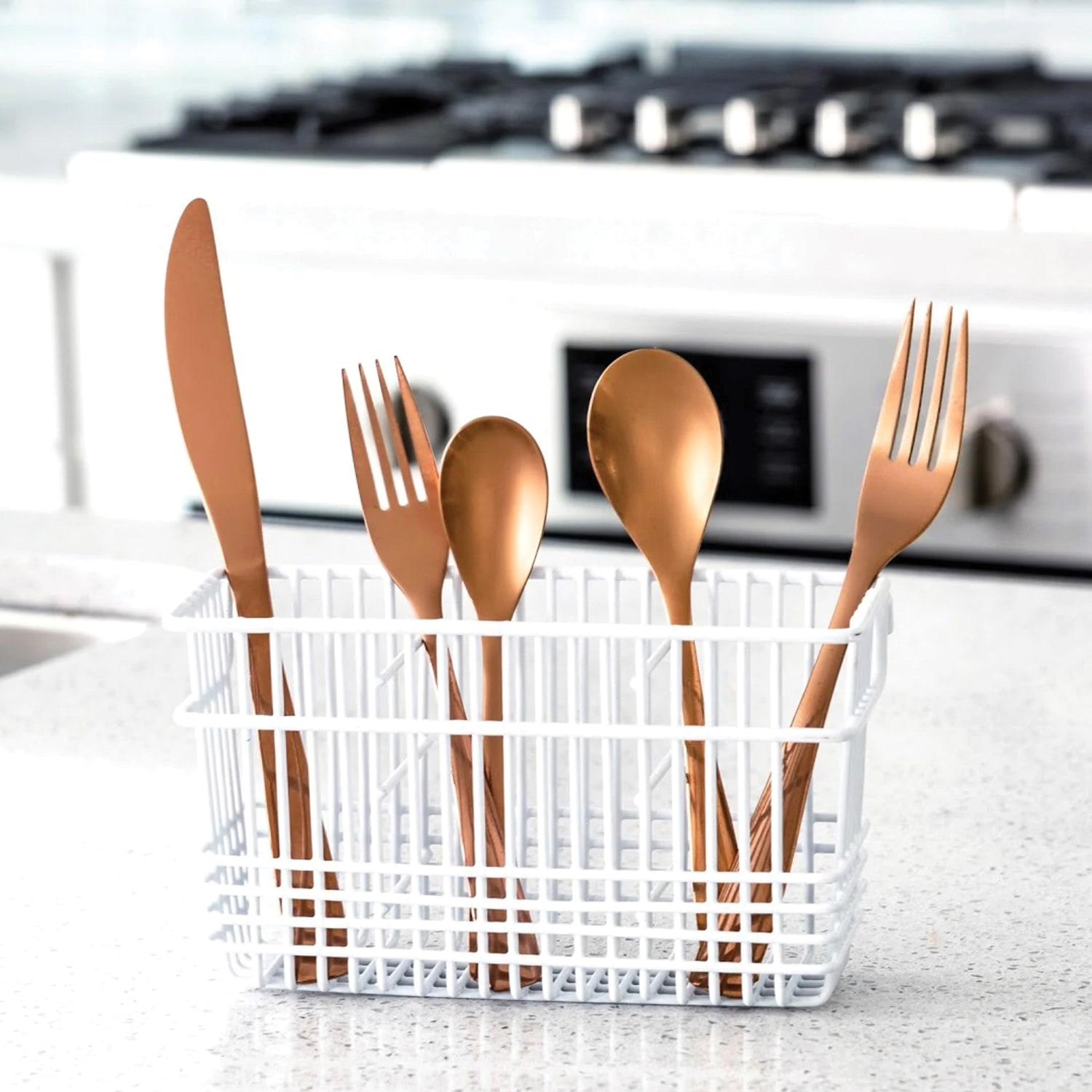 Better Houseware Cutlery Holder, 4inH x 2-3/4inW x 7-3/4inD, White - Image 4