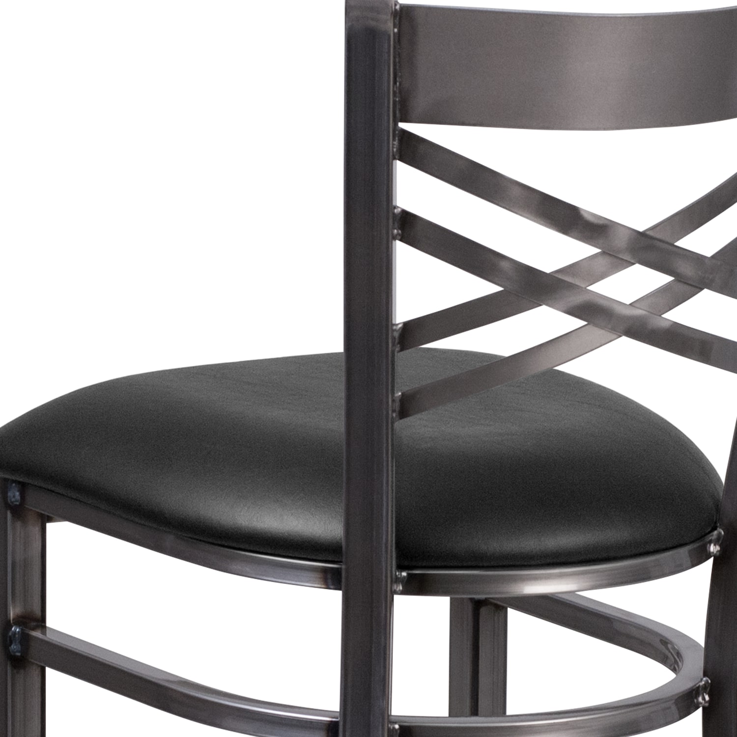 Flash Furniture MetalVinyl Restaurant Barstool With X Back BlackClear Coated PopularChairscom Flash Furniture MetalVinyl Restaurant Barstool With X Back BlackClear Coated PopularChairscom