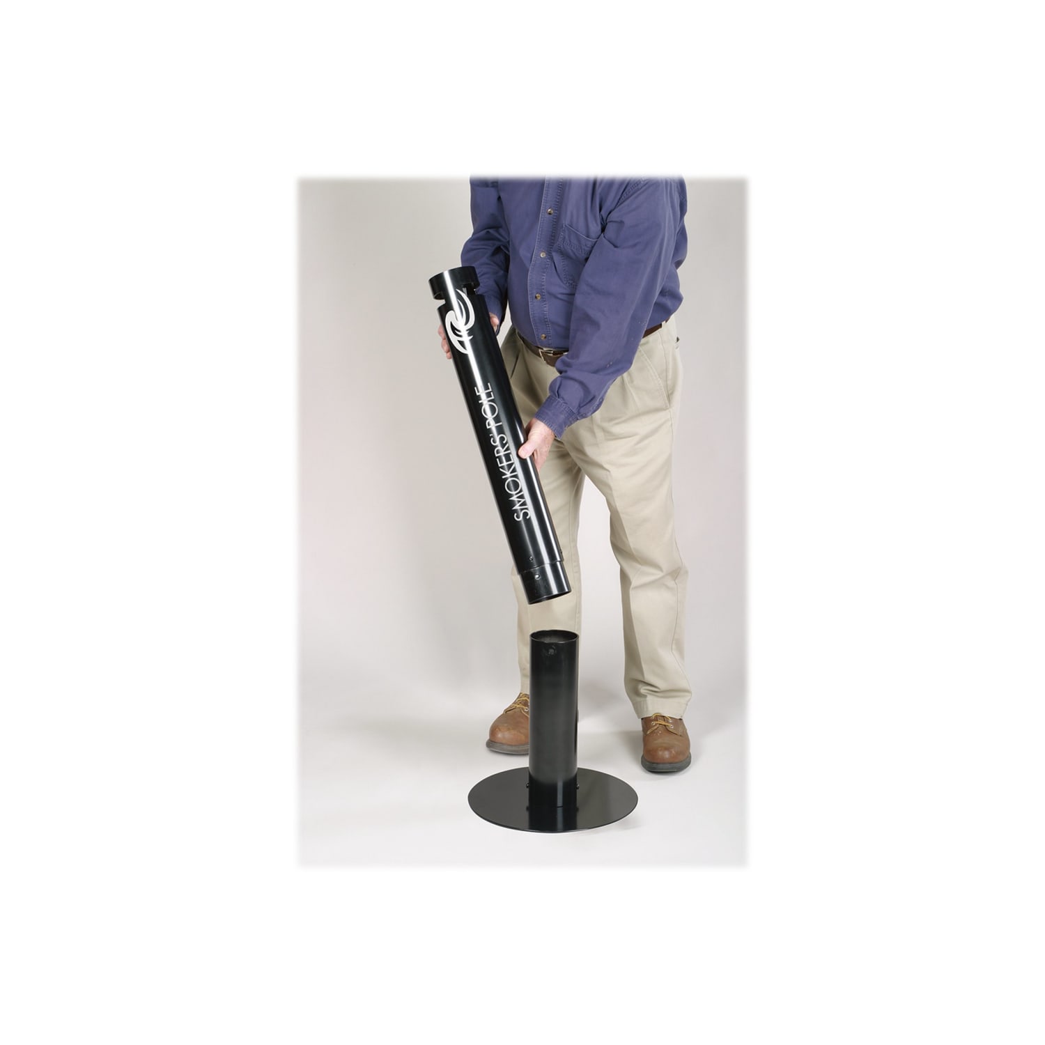 United Receptacle Freestanding Smokers Pole, 41in x 14 1/4in x 14 1/4in, Black - Image 4