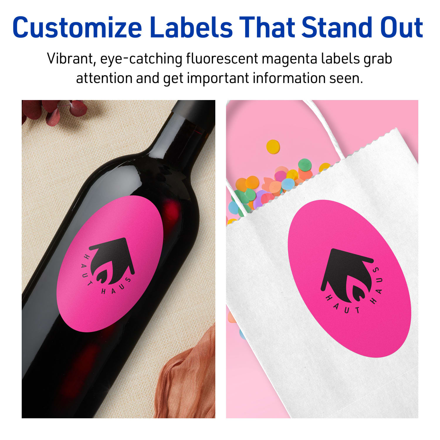 Avery Print-To-The-Edge Labels With Sure Feed Technology, 94057-NMP40, Oval, 4in x 6in, Matte Neon Magenta, Pack of 80 - Image 4