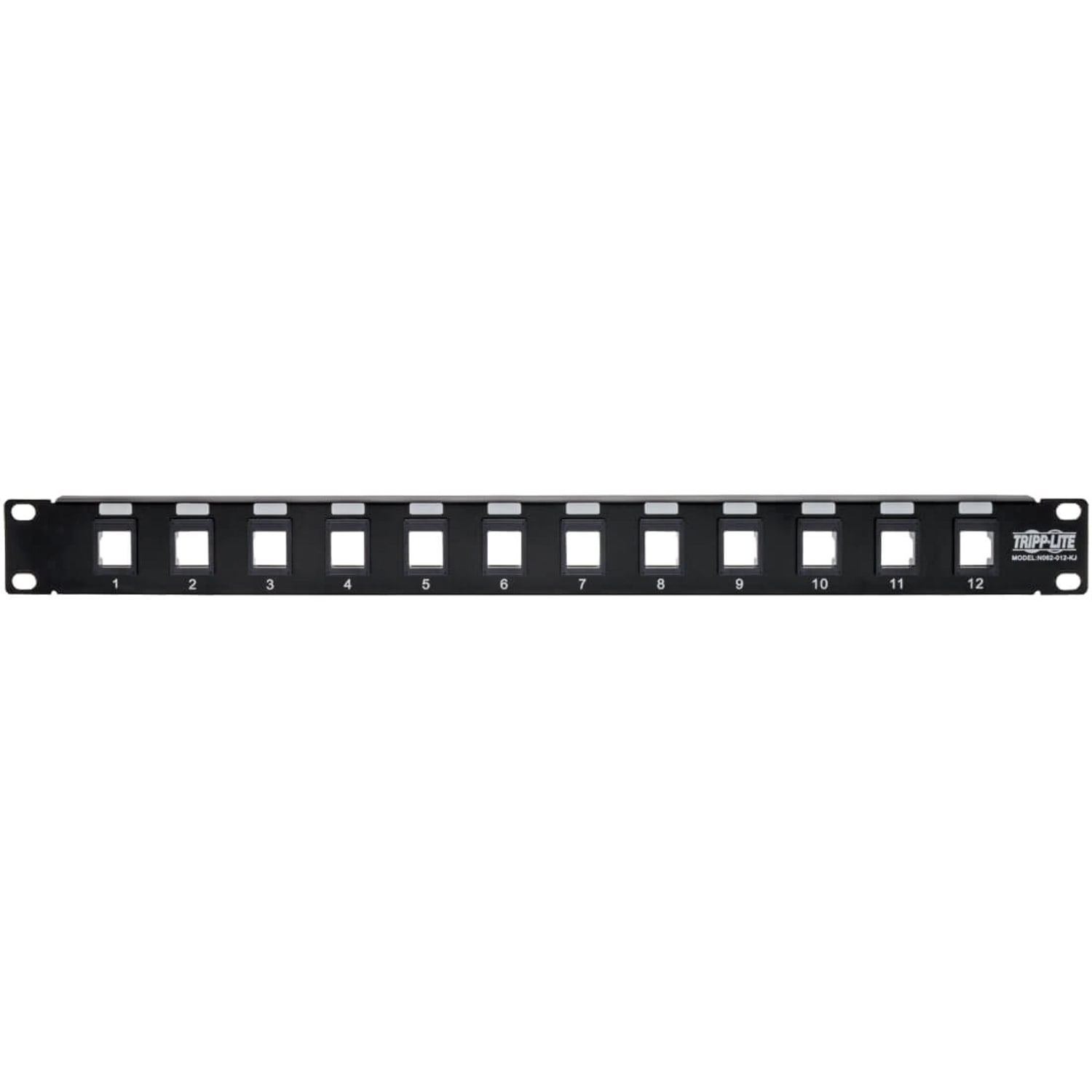 Eaton Tripp Lite Series 12-Port 1U Rack-Mount Unshielded Blank Keystone/Multimedia Patch Panel, RJ45 Ethernet, USB, HDMI, Cat5e/6 - N062012KJ - Image 3