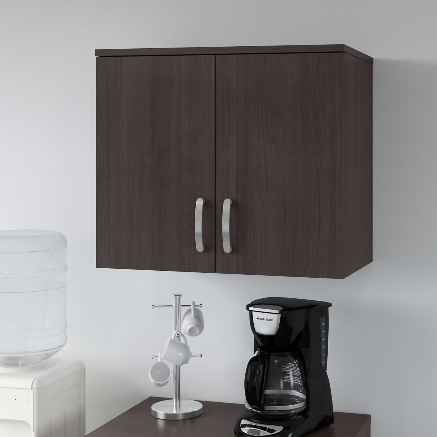 Bush Business Furniture Universal Wall Cabinet With Doors And Shelves, Storm Gray, Standard Delivery - Image 3