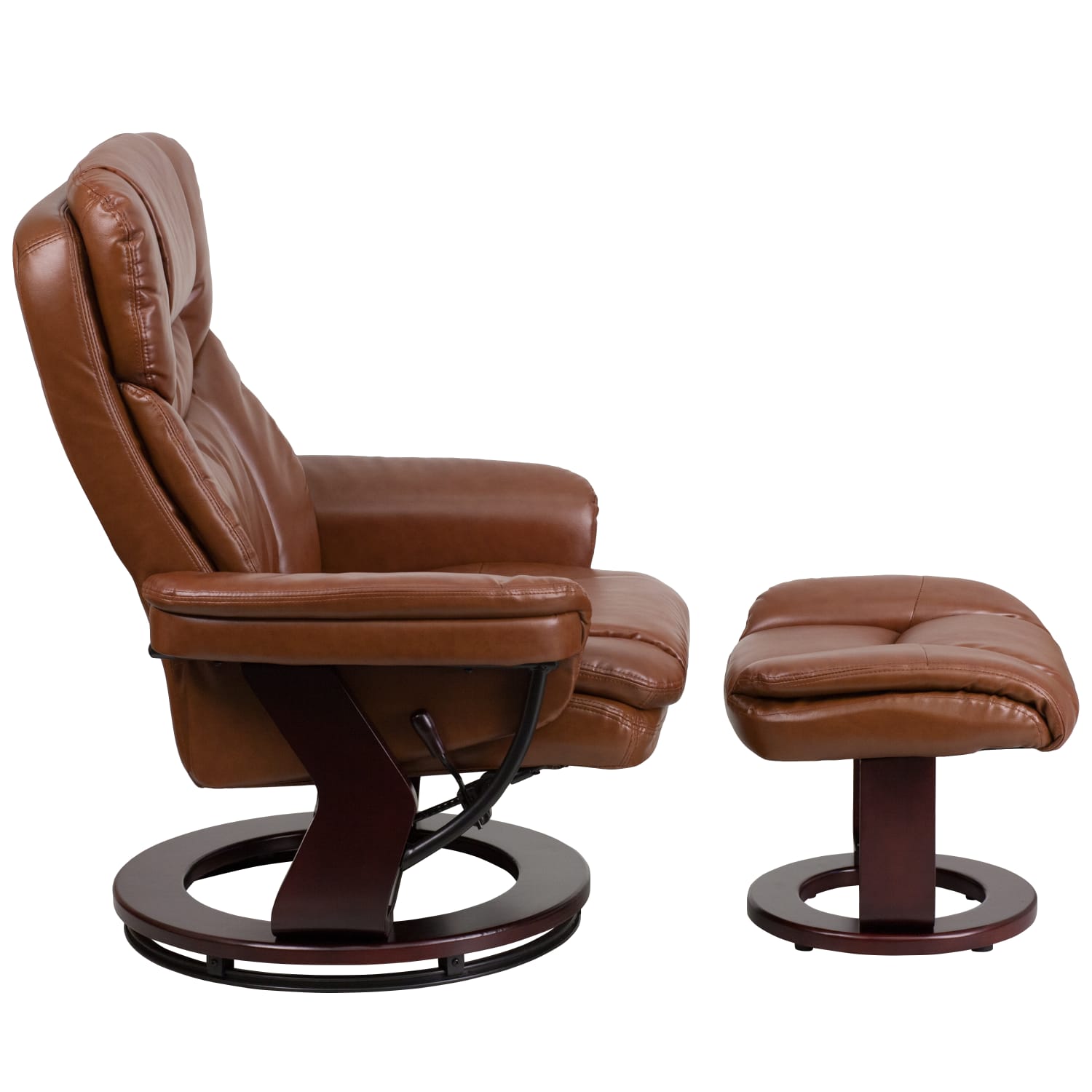 Flash Furniture Contemporary Recliner With Curved Ottoman Vintage BrownMahogany PopularChairscom Flash Furniture Contemporary Recliner With Curved Ottoman Vintage BrownMahogany PopularChairscom