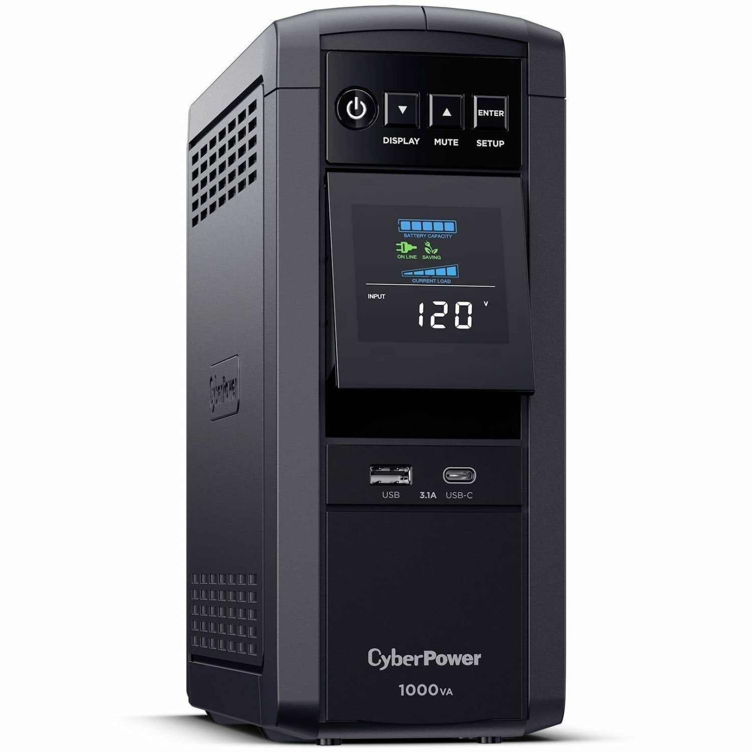 CyberPower PFC Sinewave Series CP1000PFCLCDTAA - UPS - AC 120 V - 600 Watt - 1000 VA - 9 Ah - RS-232, USB - output connectors: 10 - TAA Compliant - Image 3