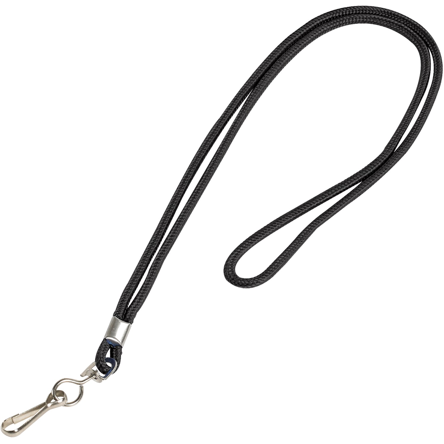 Partners Brand Standard Lanyards, With Hook, 38in, Black, Case Of 24