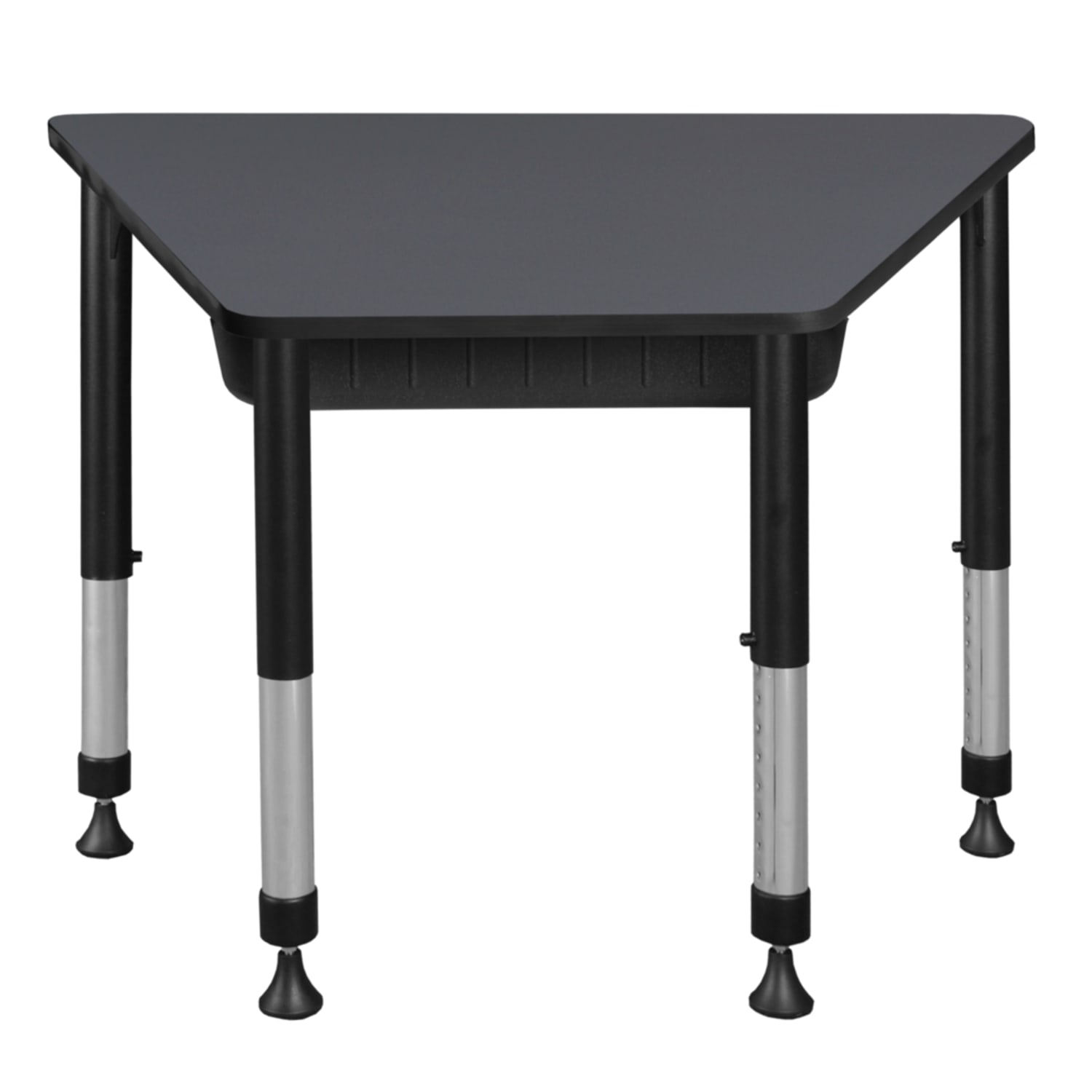 Regency 36inW Trapezoidal Adjustable Height Student Desk With Book Storage, Gray - Image 5