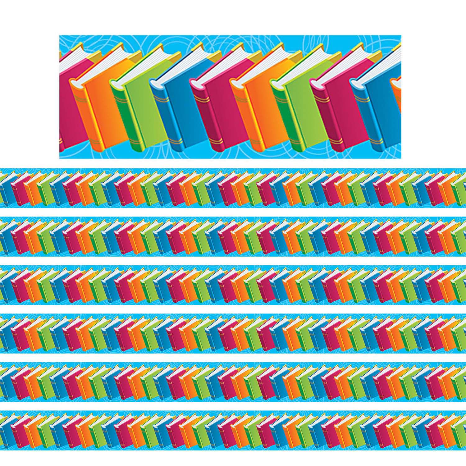 Edupress Layered Borders, Books Spotlight, 12 Borders Per Pack, Set Of 6 Packs