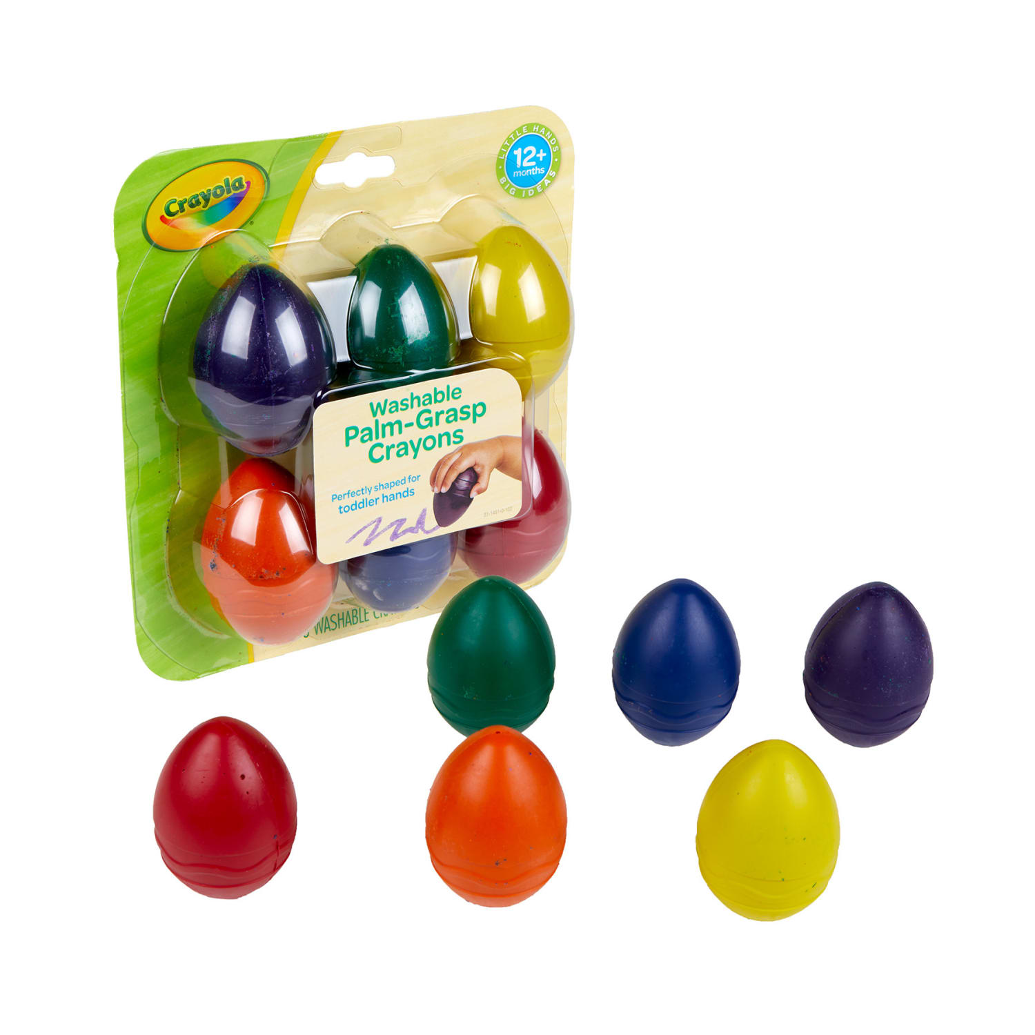 Crayola My First Crayola Washable Palm-Grasp Crayons, Large Size, Assorted Colors, Pack Of 6 Crayons - Image 4