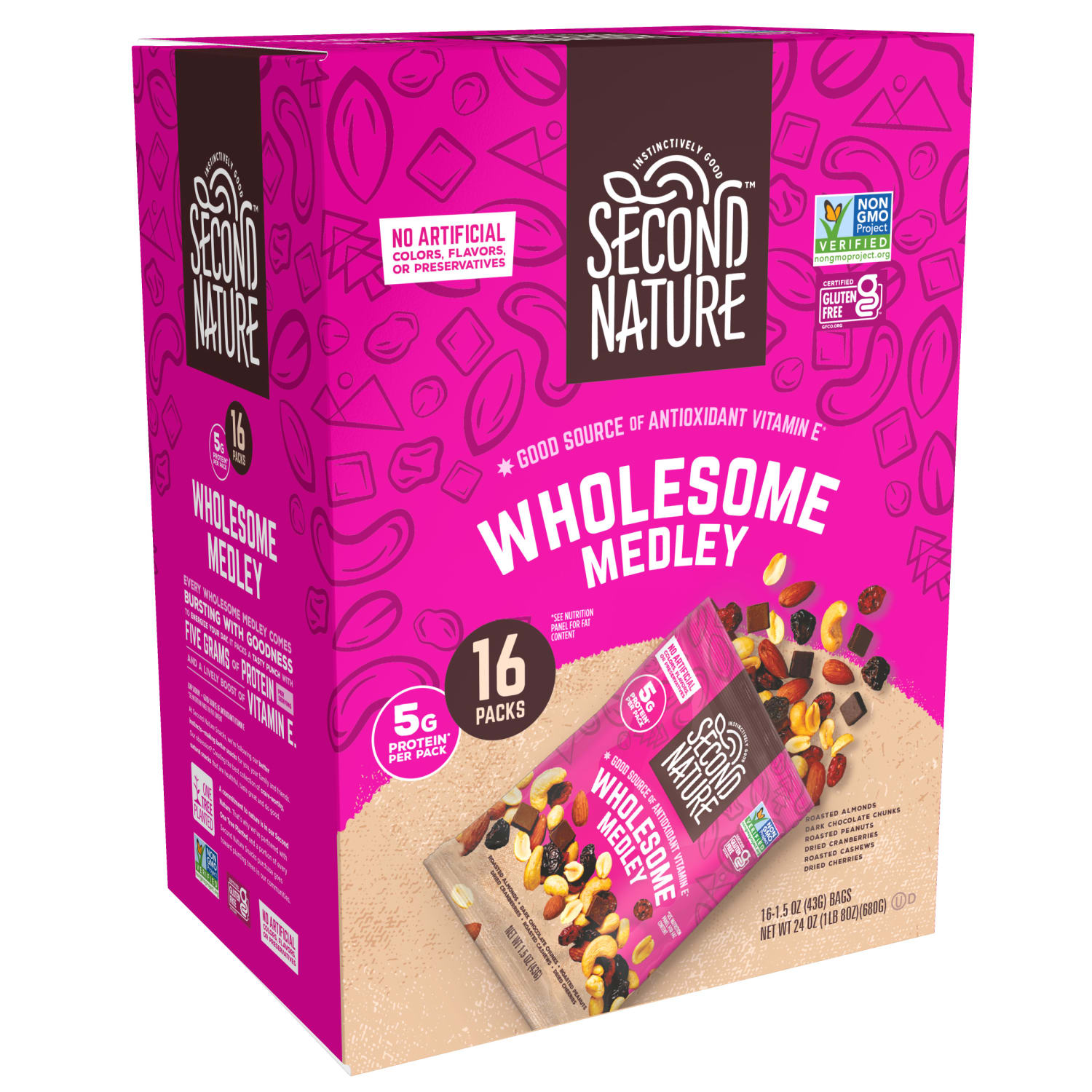 Second Nature Wholesome Medley Mixed Nuts, 1.5 Oz, Pack Of 16 Bags - Image 3