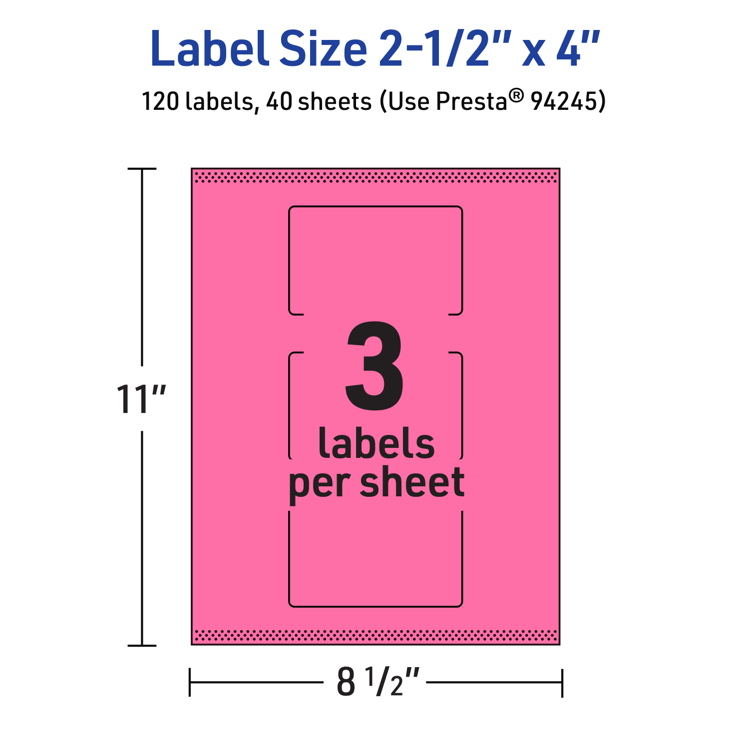 Avery Print-To-The-Edge Labels With Sure Feed Technology, 94245-BPP40, Rectangle, 2-1/2in x 4in, Matte Bright Pink, Pack of 120 - Image 6