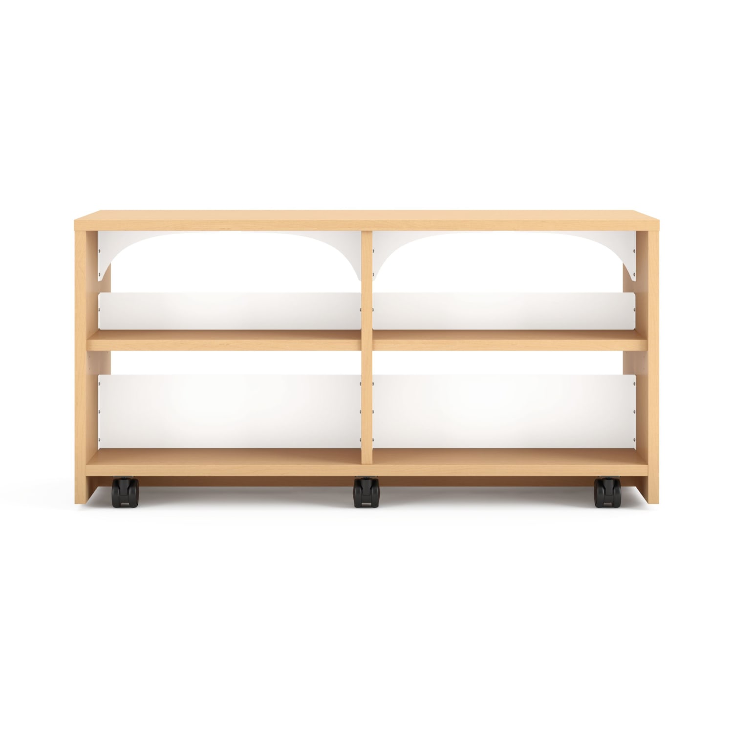 HON Storyline 30inH 2-Shelf Linear Dual-Sided Bookcase, Natural Maple/Designer White - Image 3