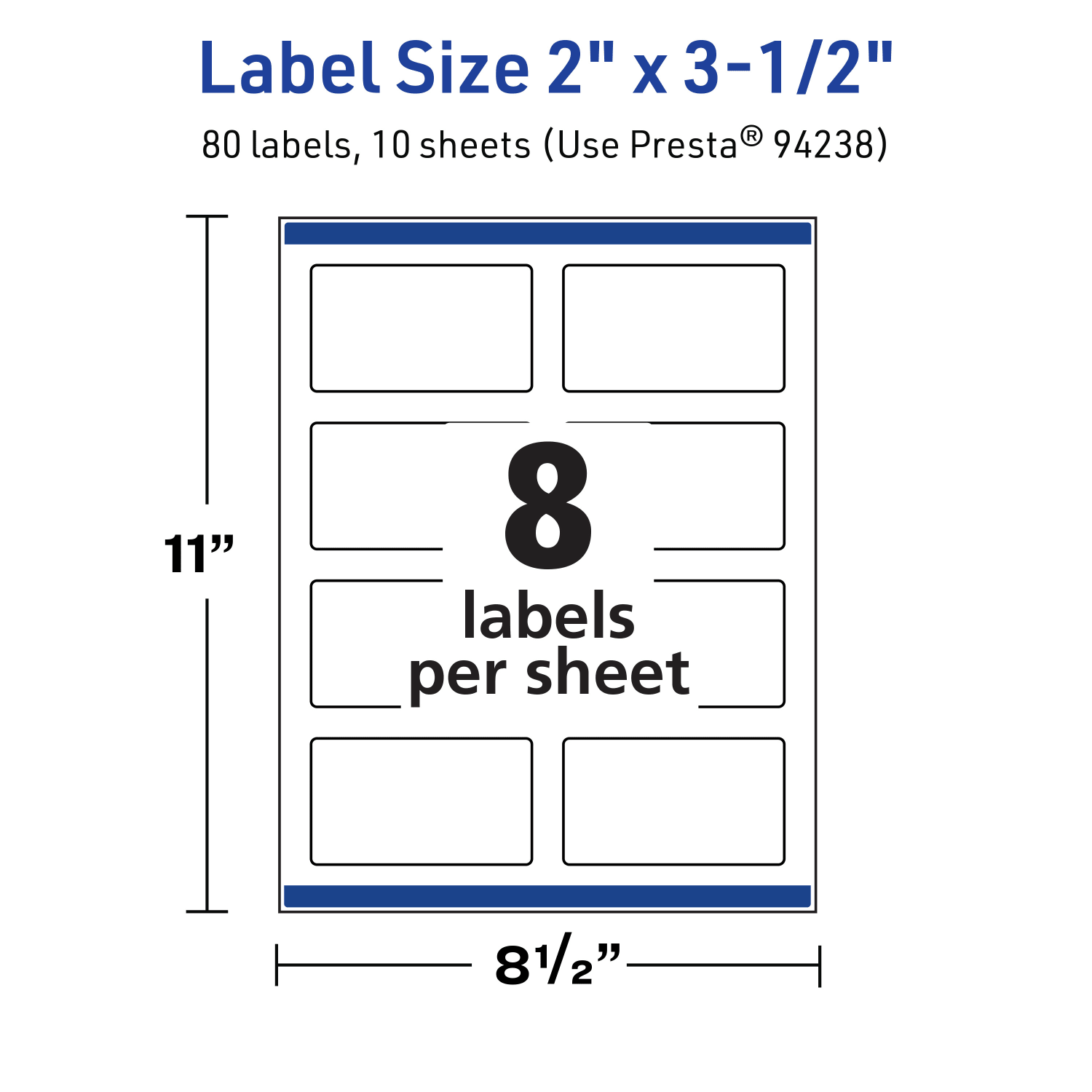 Avery Print-To-The-Edge TrueBlock Labels With Sure Feed, 94238-TWMP10, Rectangle, 2in x 3-1/2in, Matte White, Pack Of 80 - Image 6