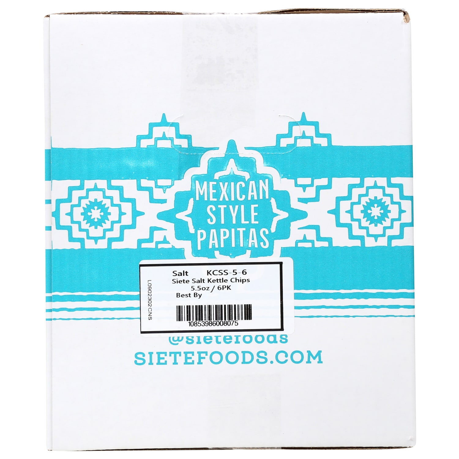 Siete Family Foods Kettle Cooked Potato Chips, Sea Salt, 5.5 Oz, Total Qty 6 - Image 3