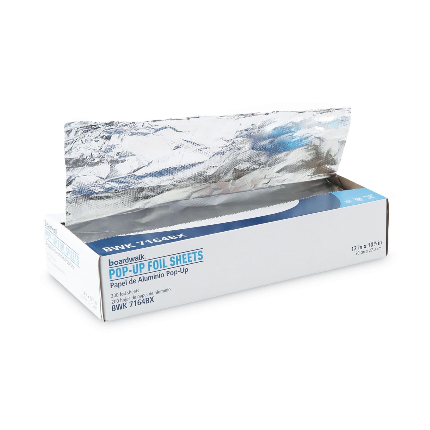 Boardwalk Standard Aluminum Foil Pop-Up Sheets, 12in x 10-3/4in, Silver, 200 Sheets Per Box, Carton Of 12 Boxes - Image 3
