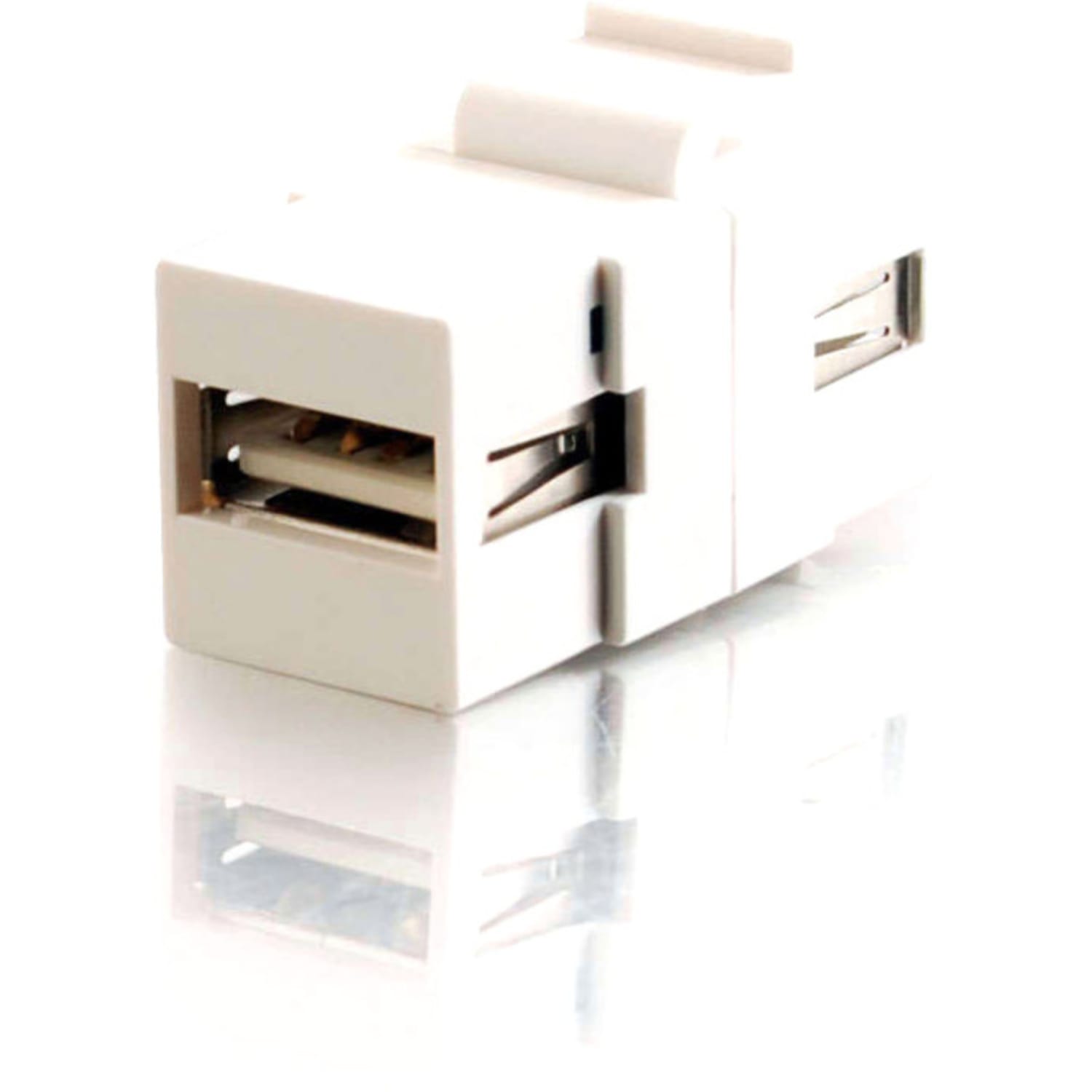 C2G Snap-In USB A/A Female Keystone Insert Module - White - 1 x Type A USB Female - 1 x Type A USB Female - White - TAA Compliant - Image 3