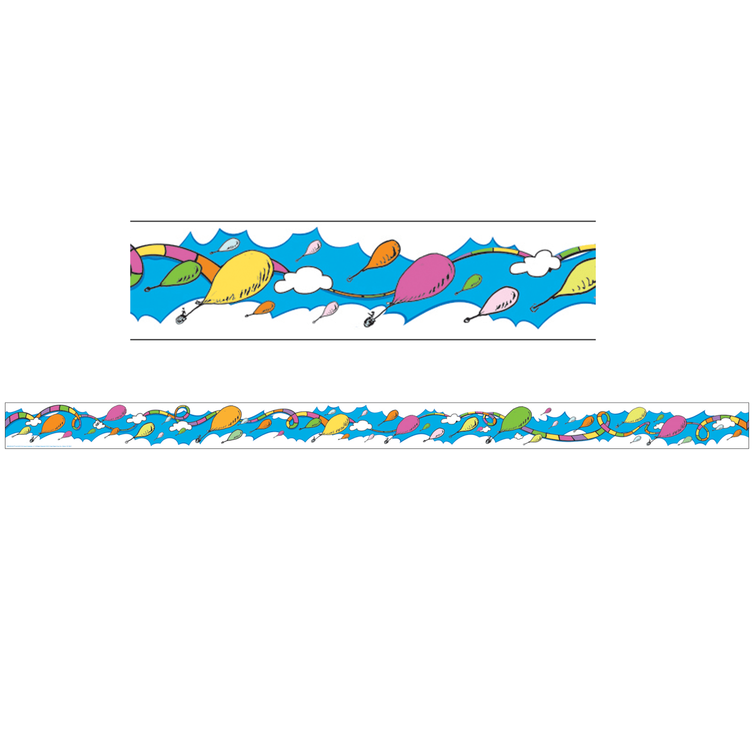Eureka Deco Trim Packs, 37' x 2-1/4in, Dr. Seuss Oh the Places Balloons, Set Of 6 Packs - Image 3