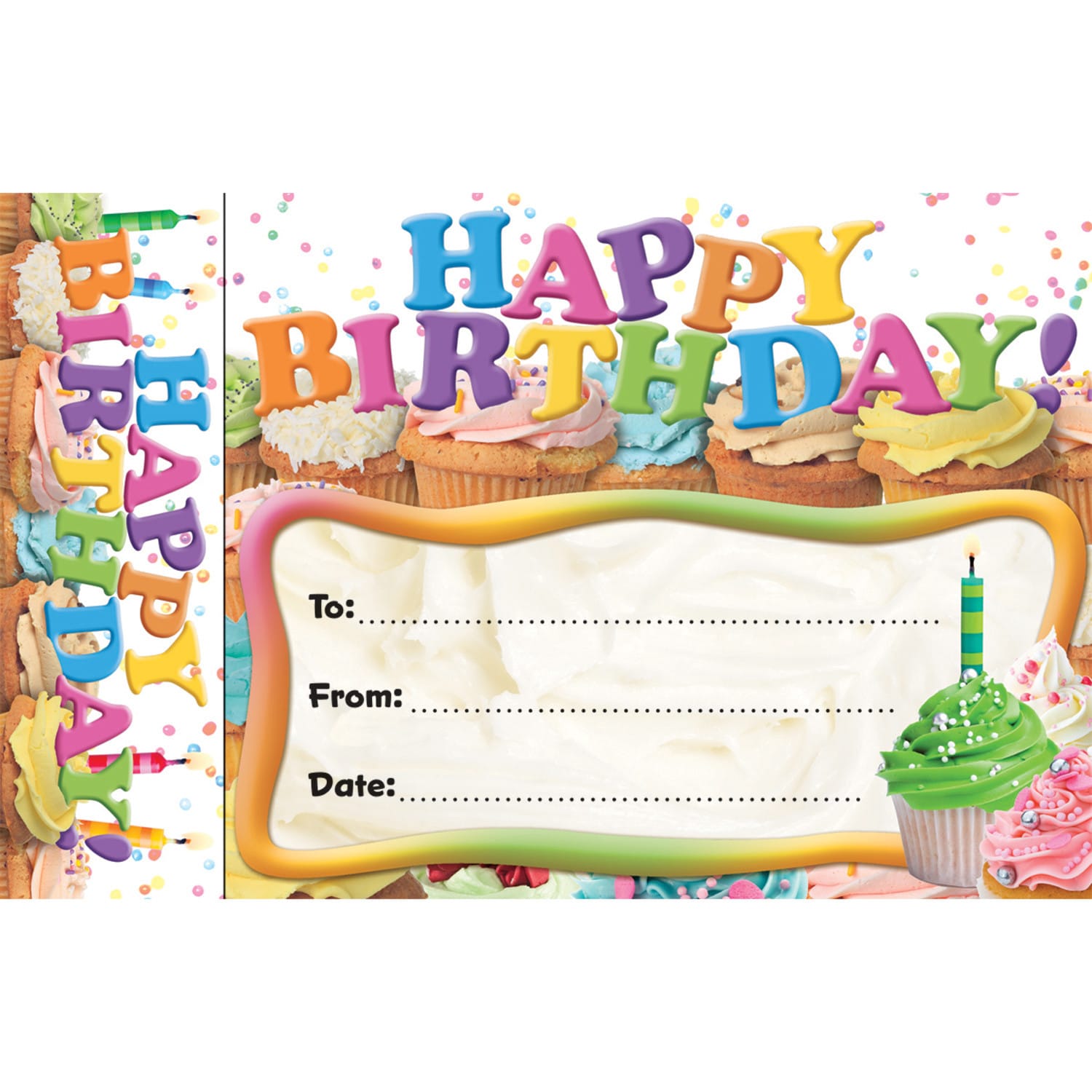 Edupress Bookmark Awards, Happy Birthday Cupcakes, 30 Per Pack, Set Of 3 Packs - Image 3