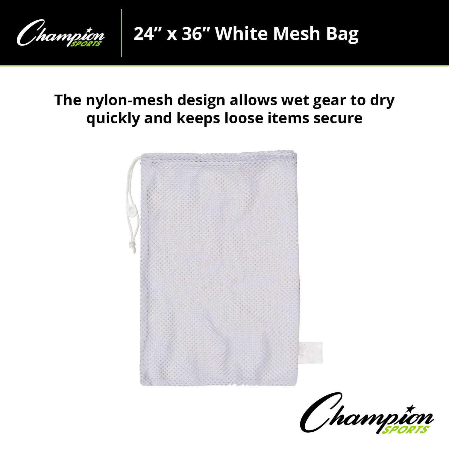 Champion Sports Equipment Bags, 24in x 36in, White, Pack Of 3 Bags - Image 6