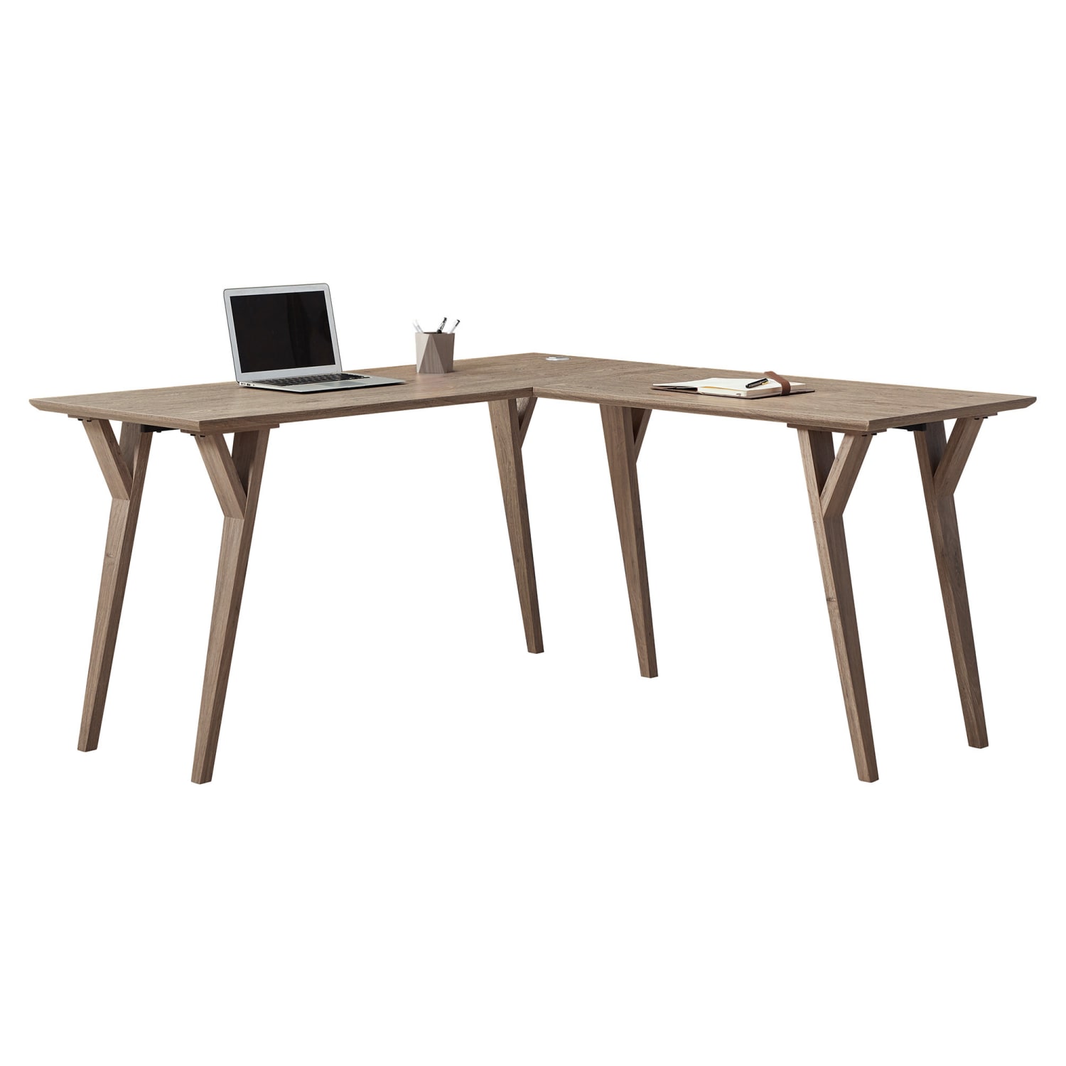Realspace Trezza 62inW L-Shaped Computer Desk, Light Oak - Image 3