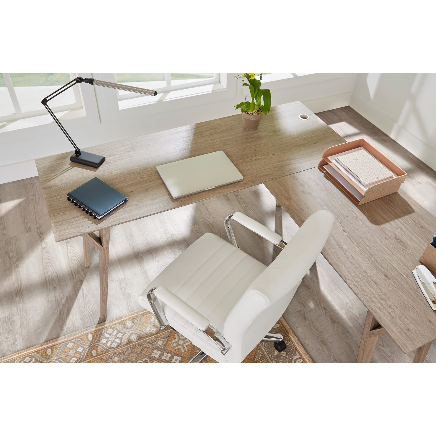 Realspace Trezza 62inW L-Shaped Computer Desk, Light Oak - Image 6