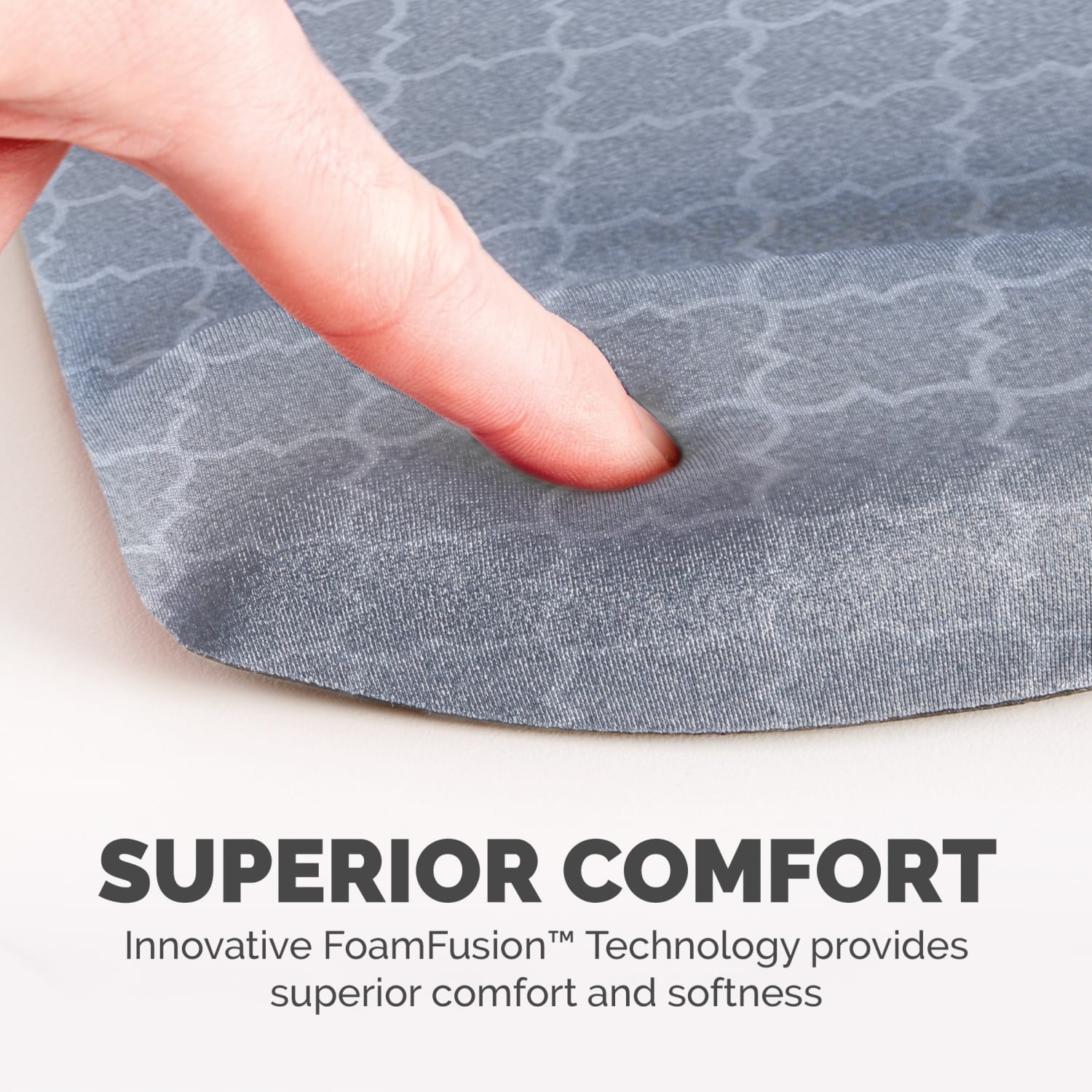 Fellowes PlushTouch Microban Mouse Pad With FoamFusion Wrist Rest,  Lattice Pattern, Gray/White - Image 4
