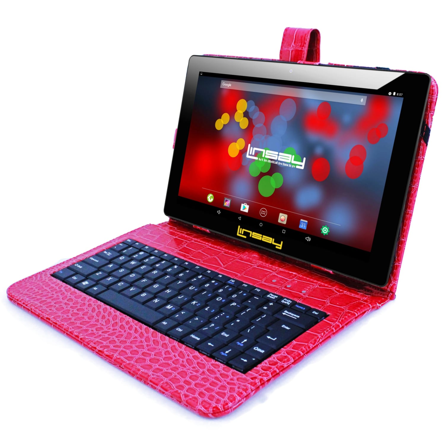 Linsay F10IPS Tablet, 10.1in Screen, 2GB Memory, 64GB Storage, Android 13, Red Crocodile - Image 3