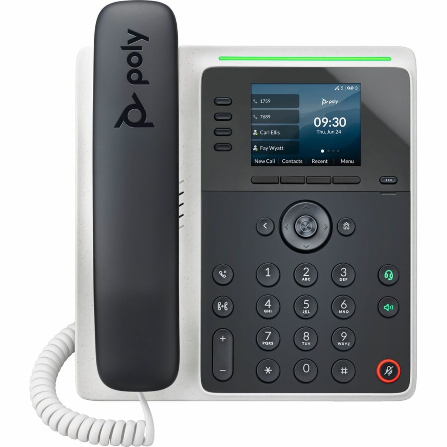 Poly Edge E220 IP Phone - Corded - Corded - Bluetooth - Desktop, Wall Mountable - Black - VoIP - 2 x Network (RJ-45) - PoE Ports - Image 5