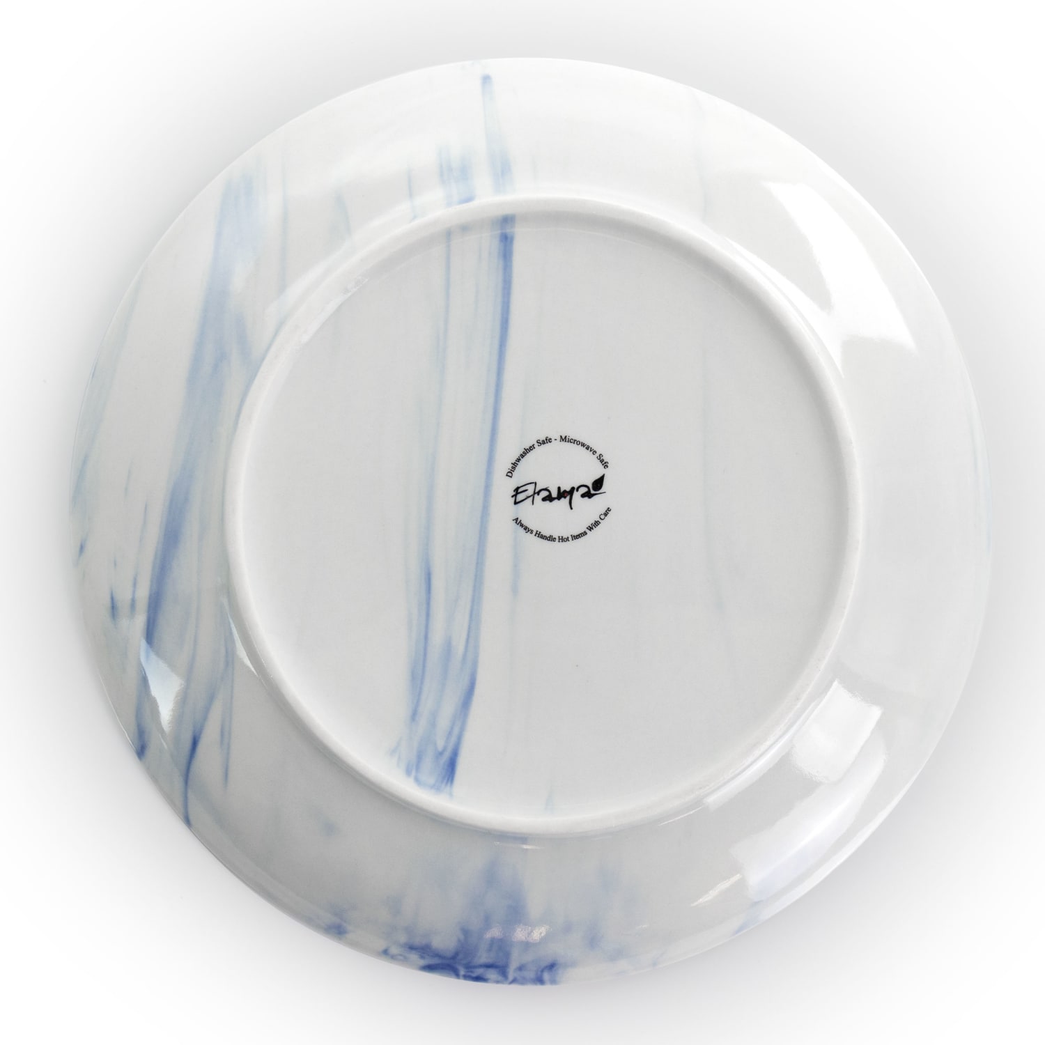 Elama Fine Marble 16-Piece Dinnerware Set, Blue/White - Image 4