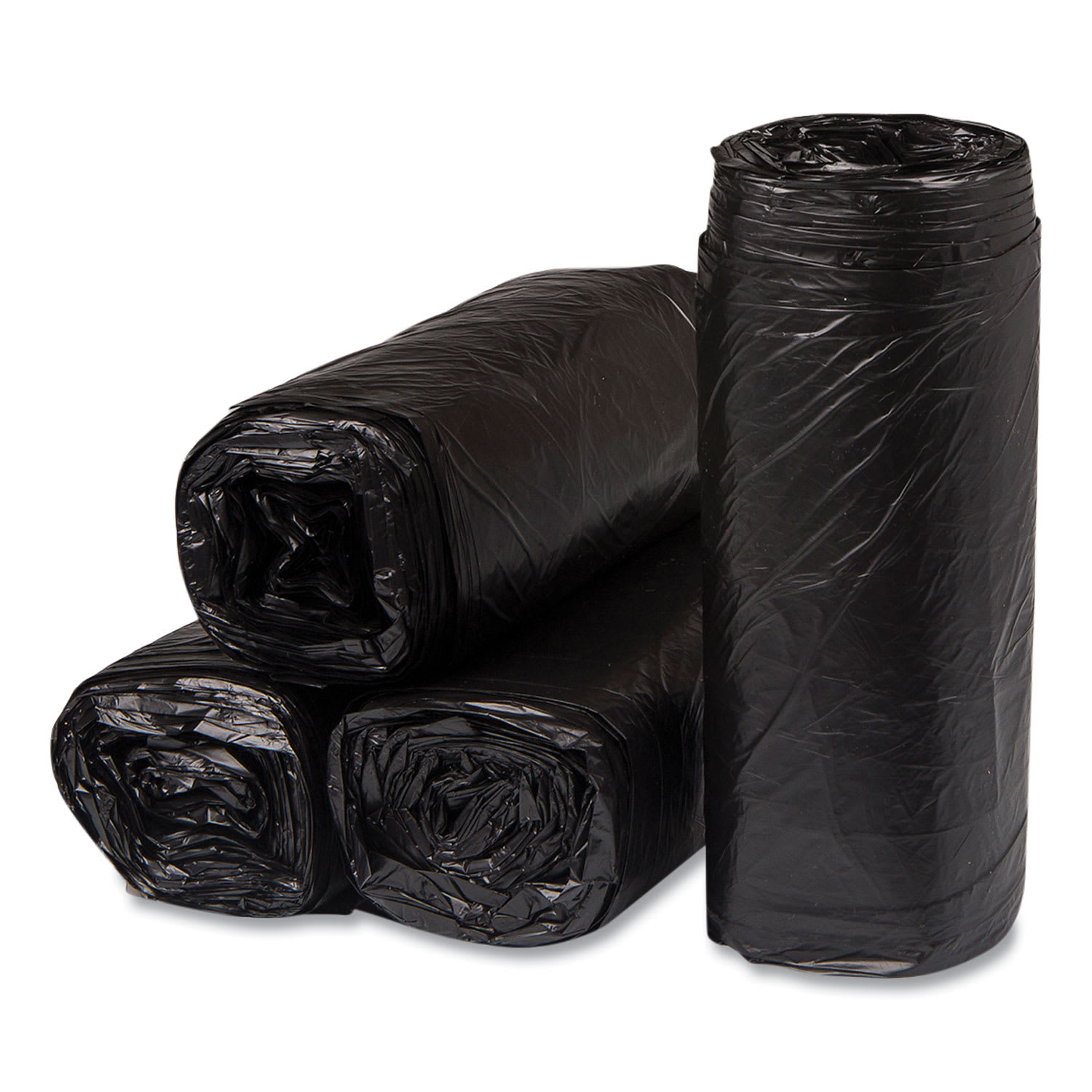Inteplast Group High-Density Commercial Can Liners, 16 gal, 8 mic, 24in x 33in, Black, Interleaved Roll, 50 Bags/Roll, 20 Rolls/Carton - Image 4
