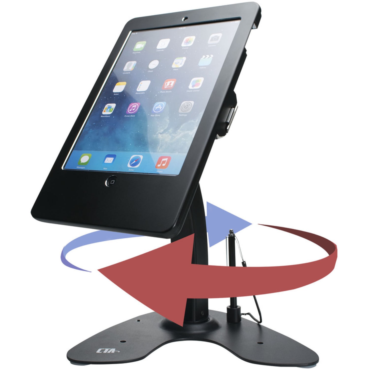 CTA Digital Dual Security Kiosk Stand with Locking Case and Cable for iPad 10.2 (Gen. 7), iPad Air 3 and iPad Pro 10.5 (Black) - 10.50in Screen Support - 1 - Image 4