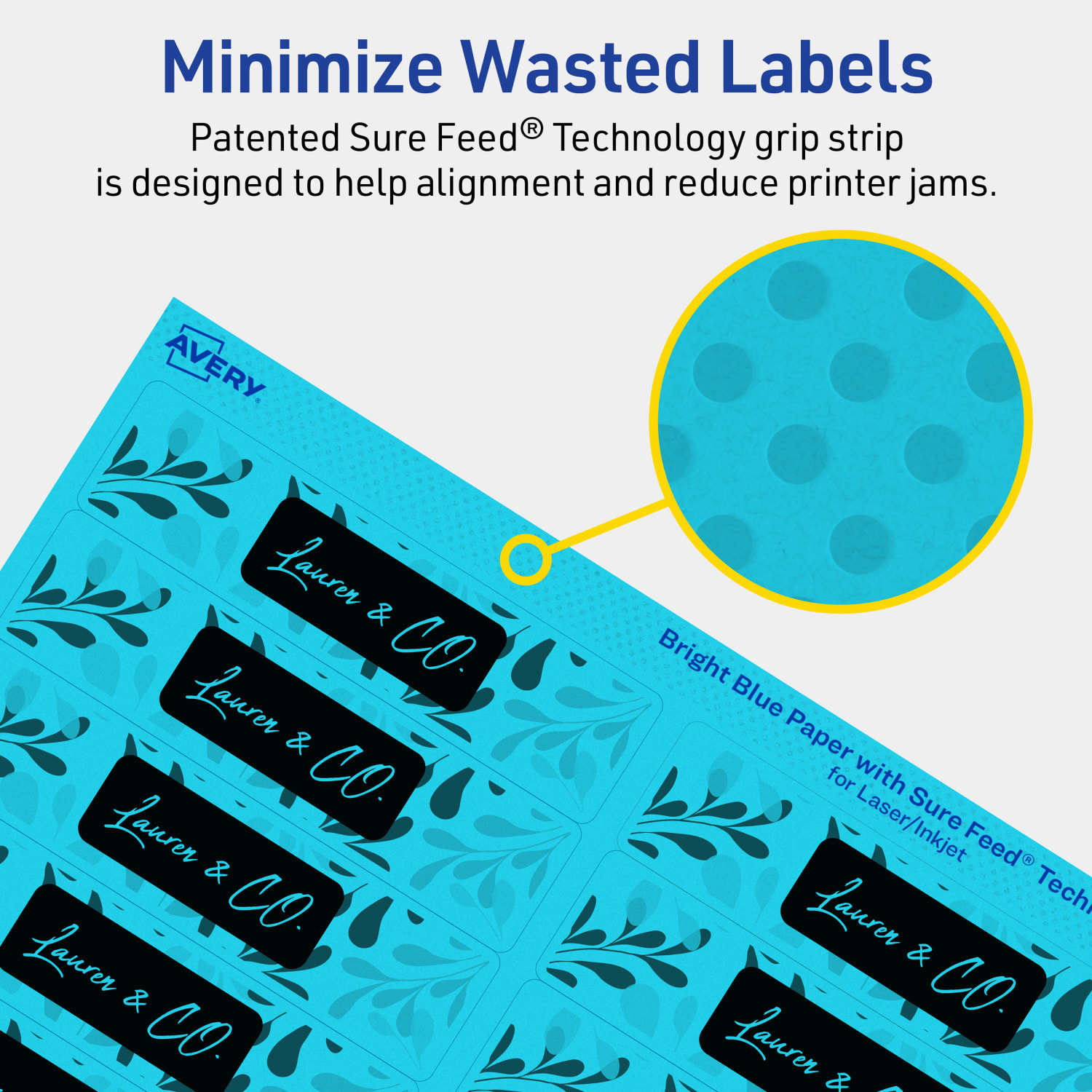 Avery Printable Labels With Sure Feed Technology, 94202-BBP20, Rectangle, 1in x 4in, Matte Bright Blue, Pack of 400 - Image 5