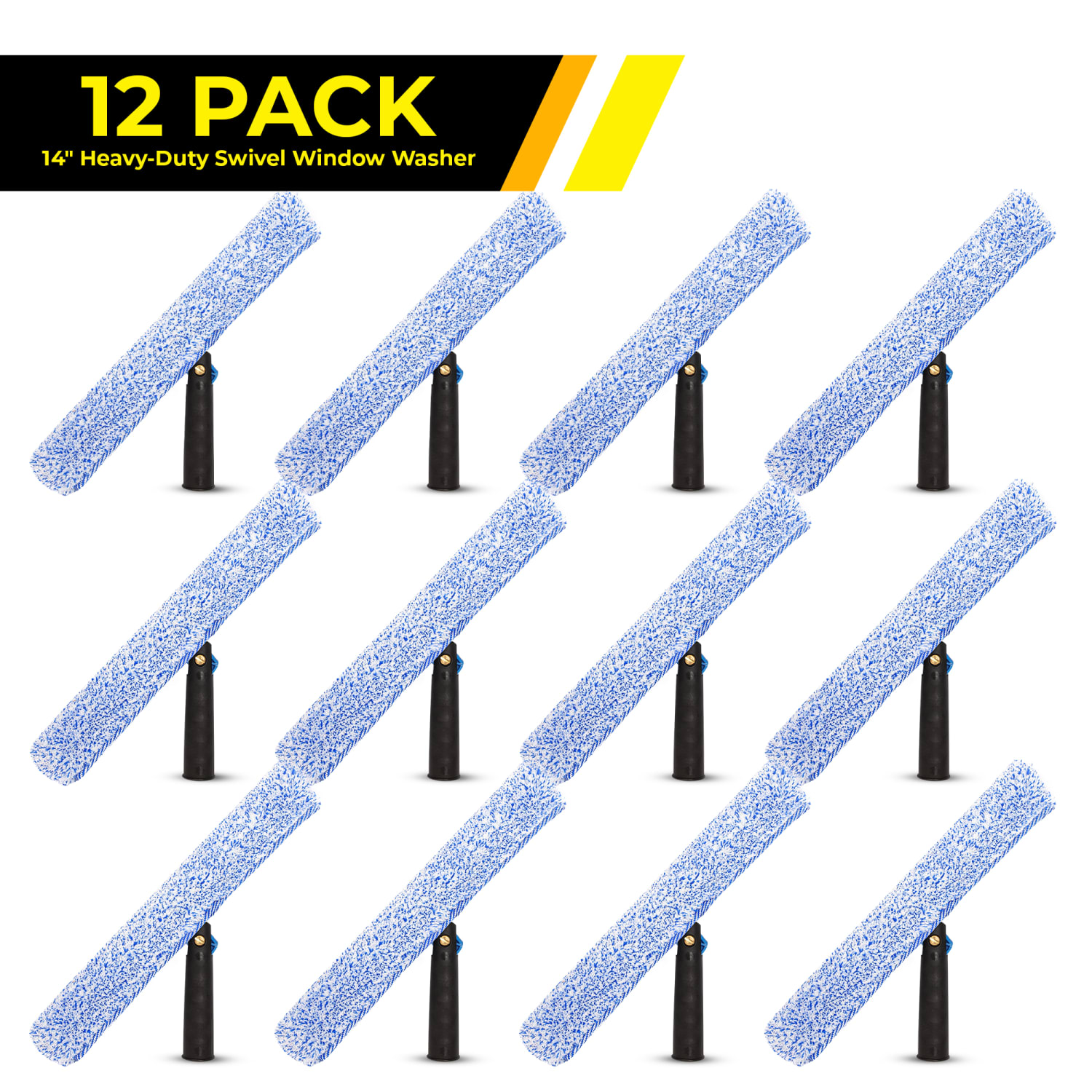Gritt Commercial Heavy-Duty Swivel Window Washer, 14in, Blue, Pack Of 12 Washers - Image 3