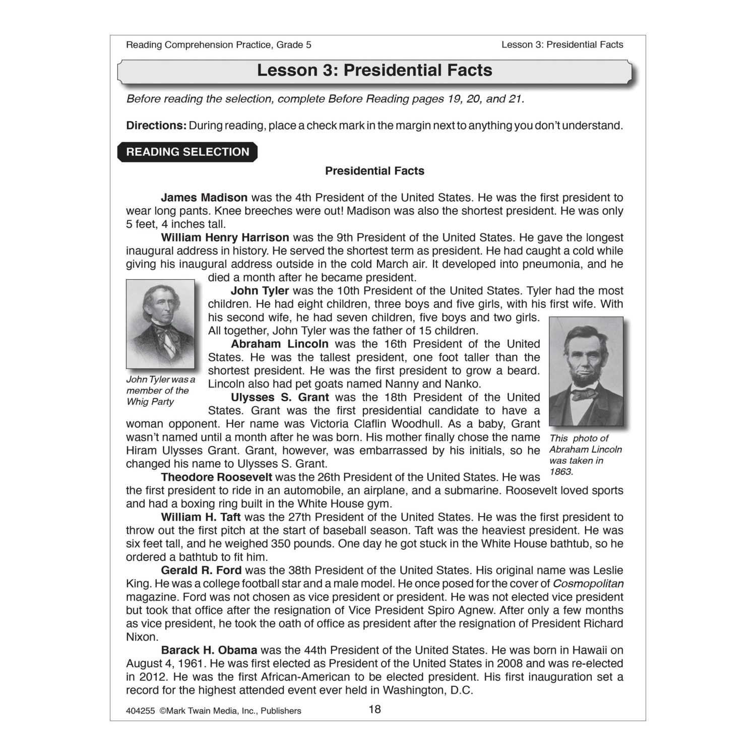 Mark Twain Media Reading Comprehension Practice, Grade 5 - Image 3