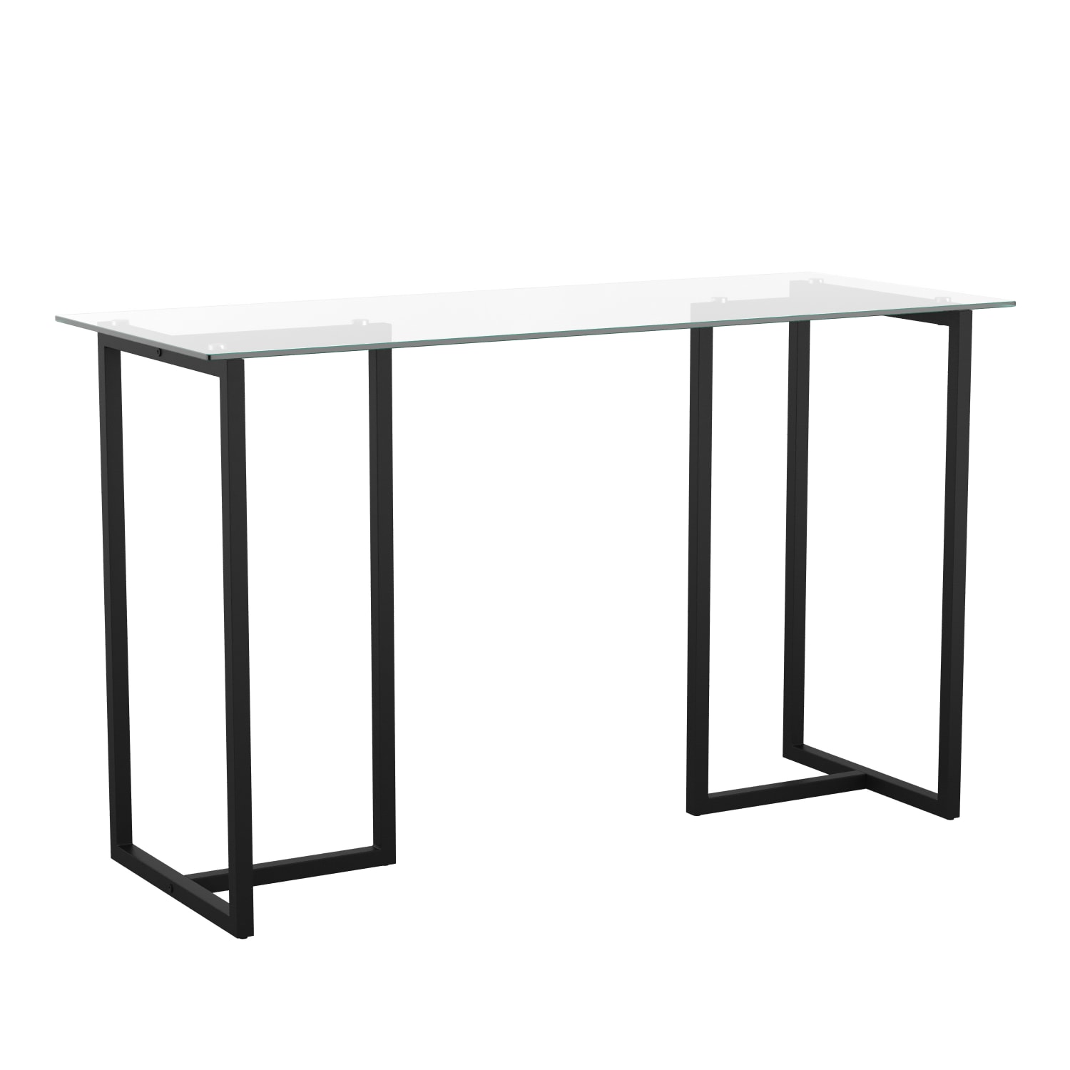 Martha Stewart Eli 47.25inW Home Office Glass Top Computer Desk With Metal Frame, Clear/Oil Rubbed Bronze - Image 4