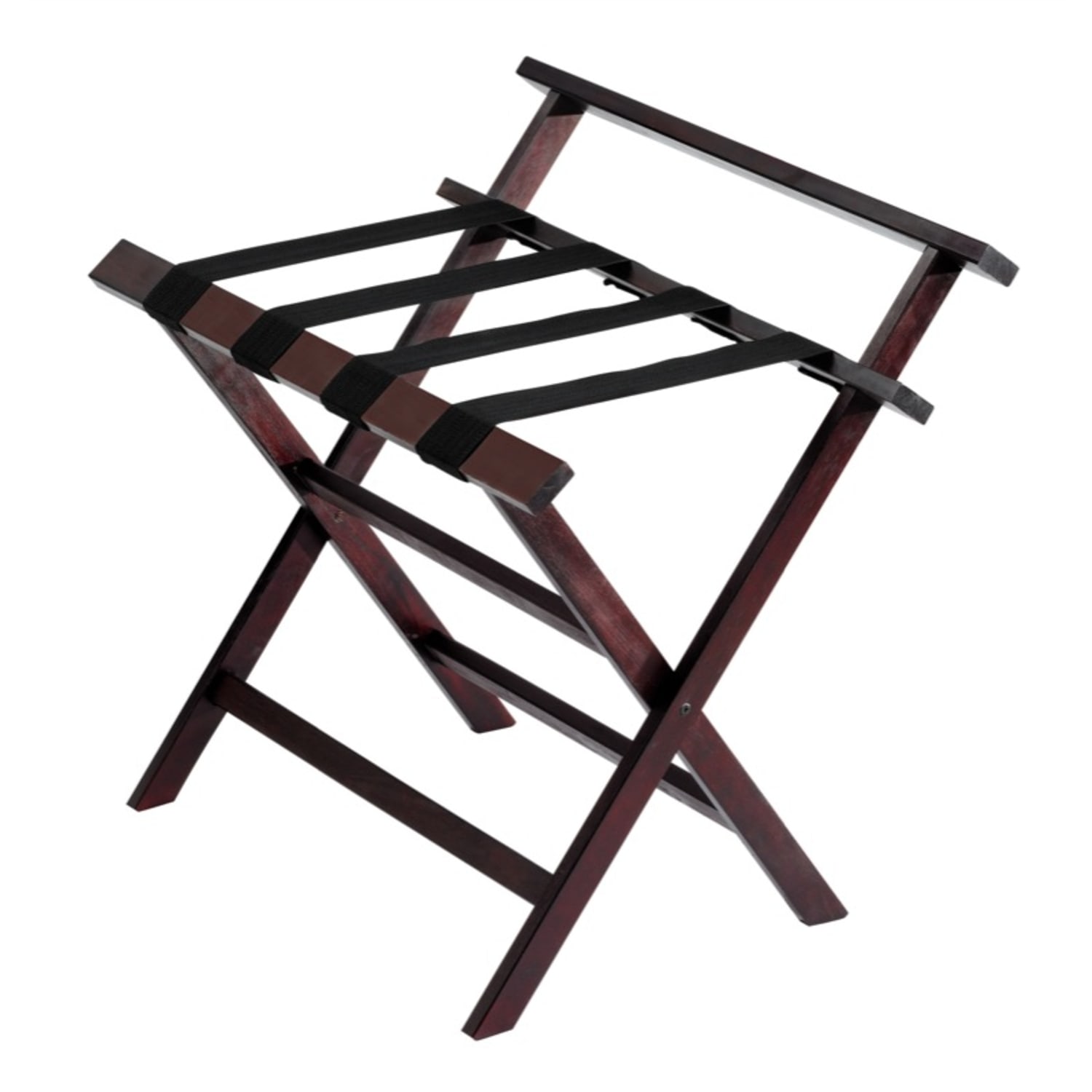 Hospitality 1 Source Aristocrat Luggage Racks, 27inH x 22inW x 19inD, Rosewood, Pack Of 4 Racks